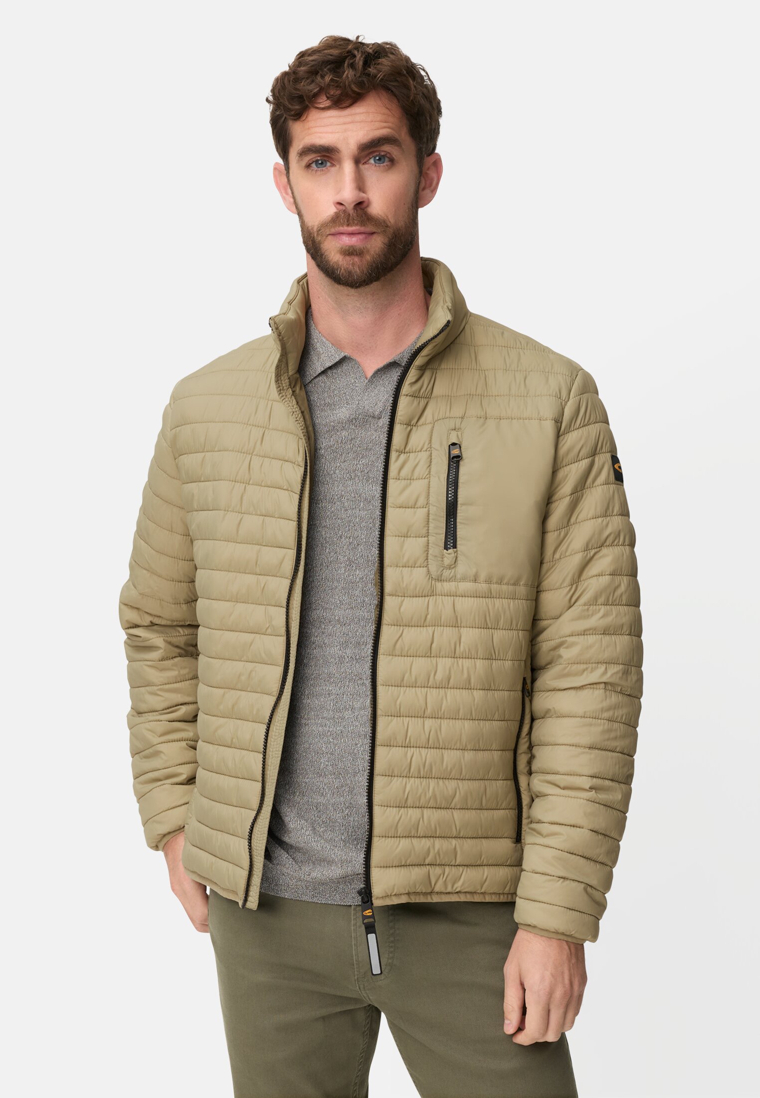 Men Blouson with water-repellent function Khaki worn front