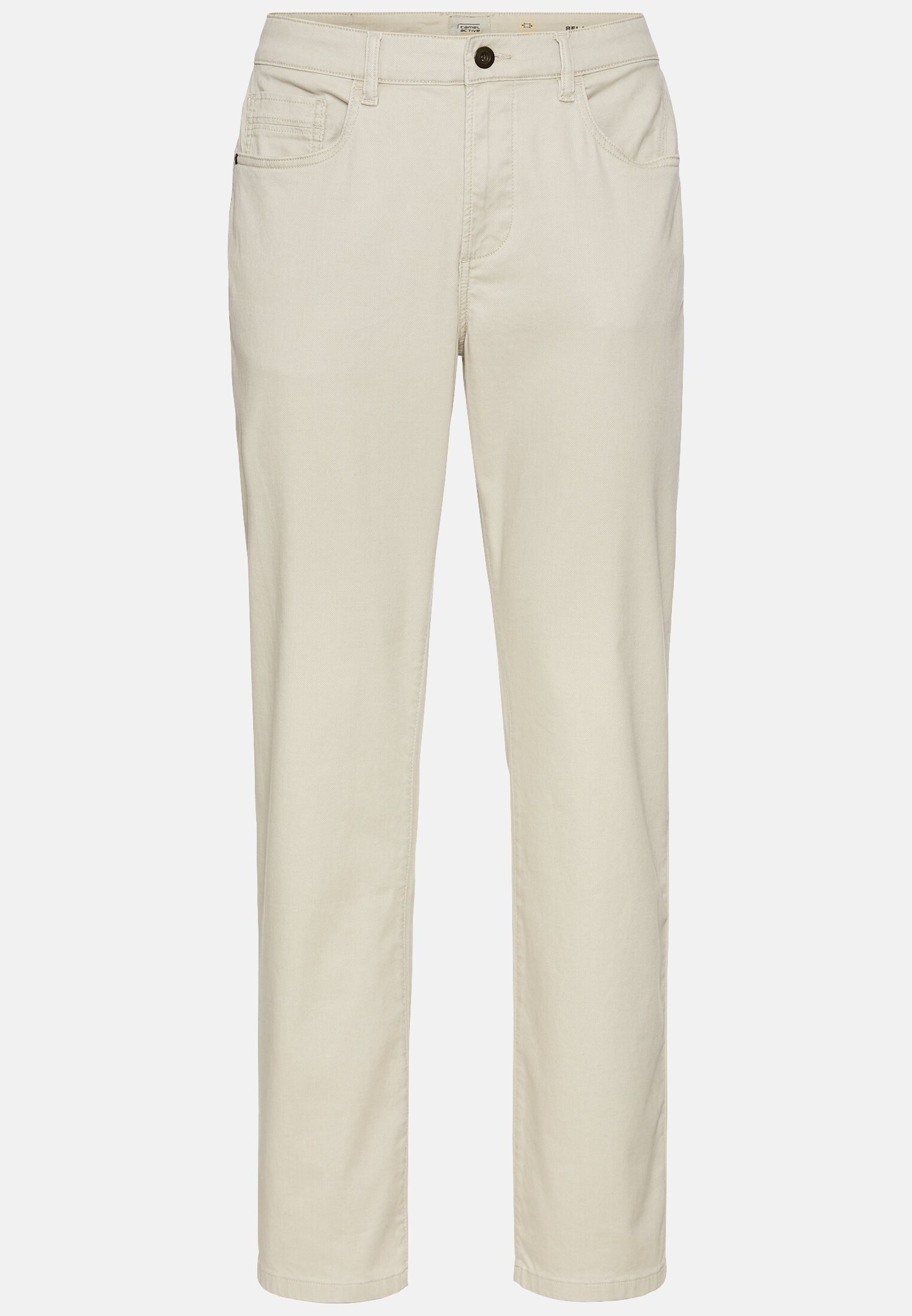 Men Relaxed Fit 5 Pocket Trousers Beige