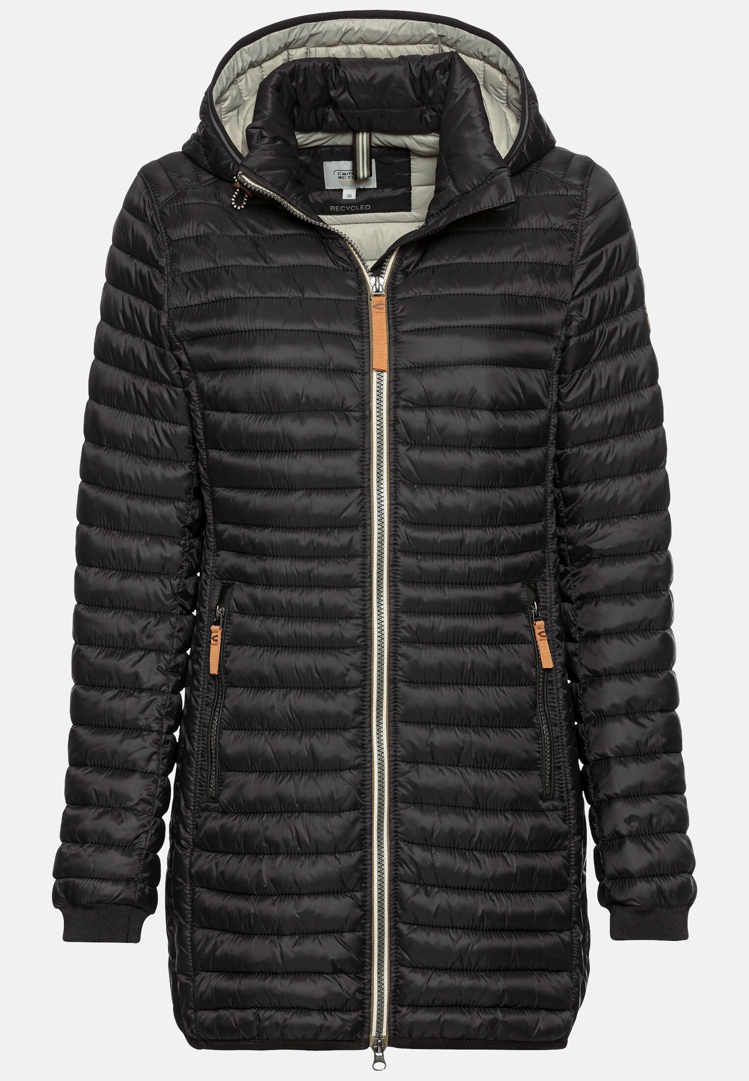 Women Quilted jacket made from recycled polyamide Black frontal front