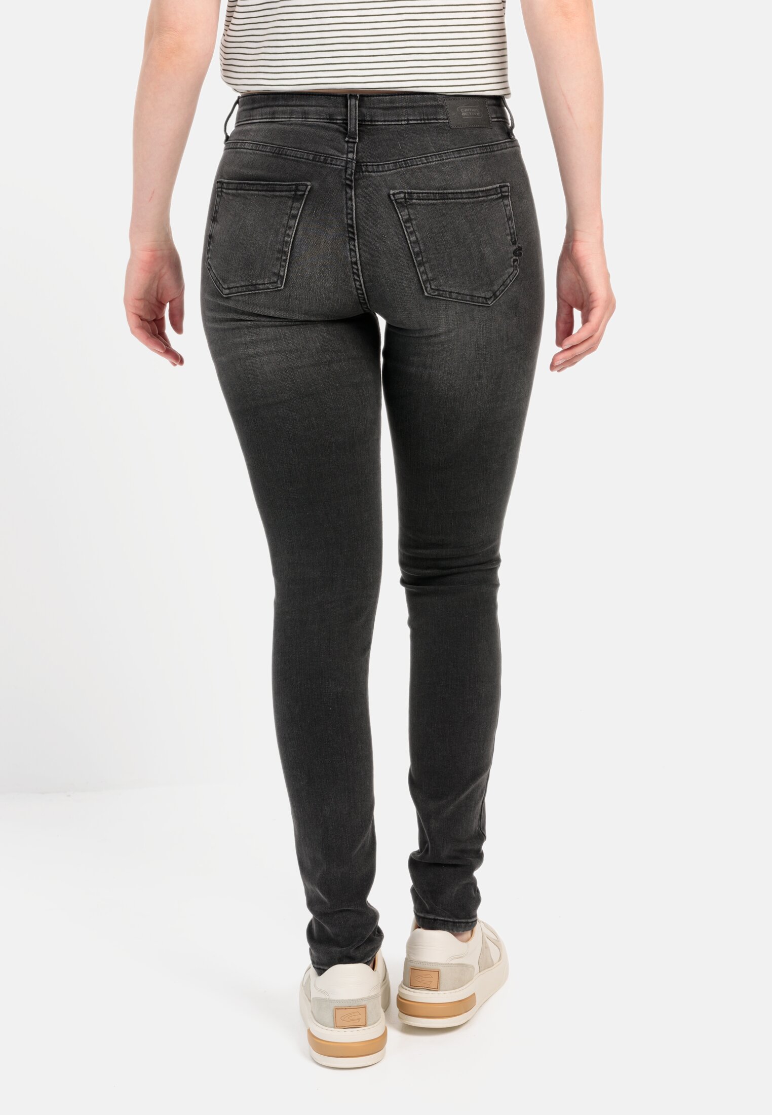 Women Slim Fit Denim Grey worn back