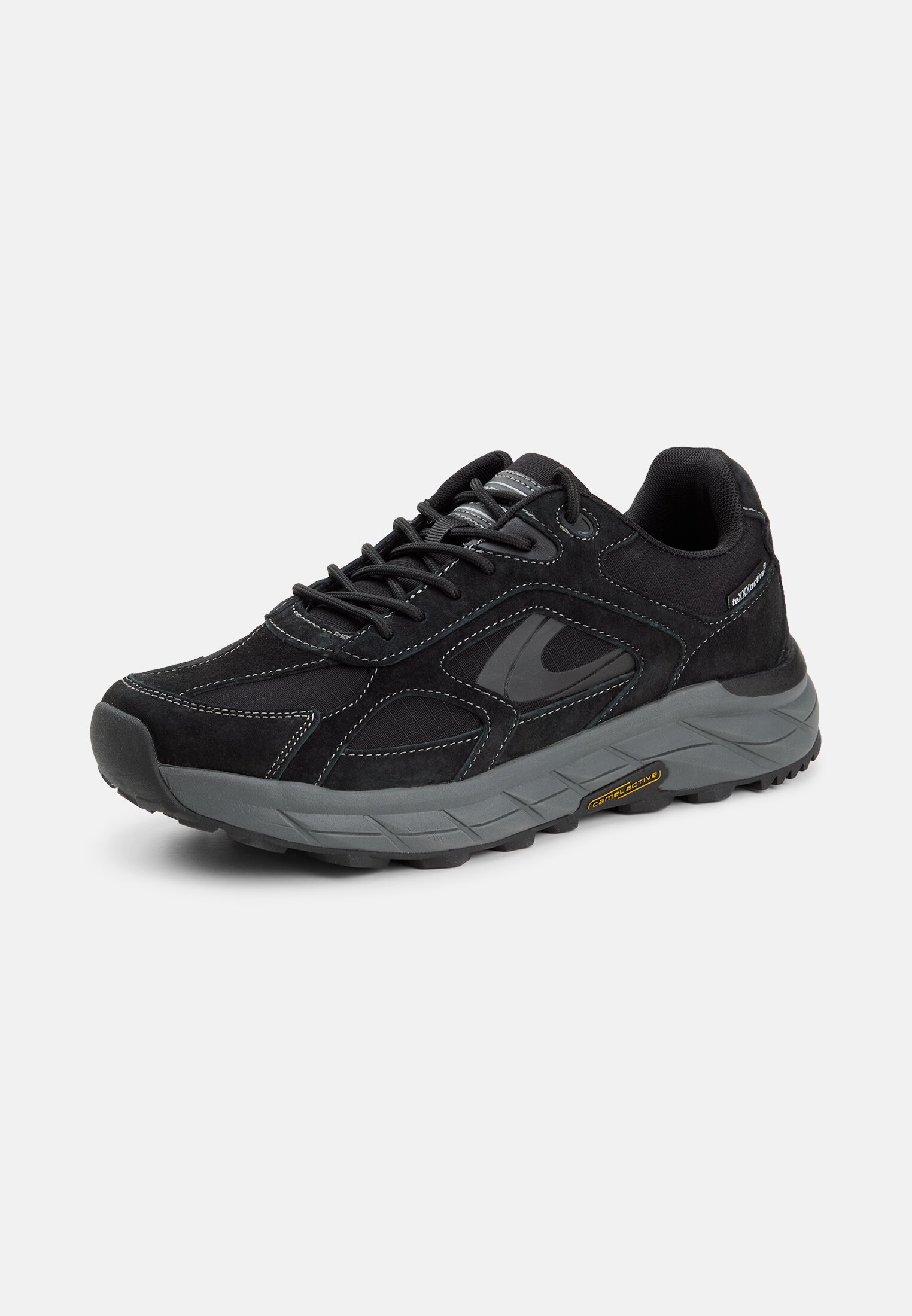Men Sneakers made of nubuck leather Black frontal back