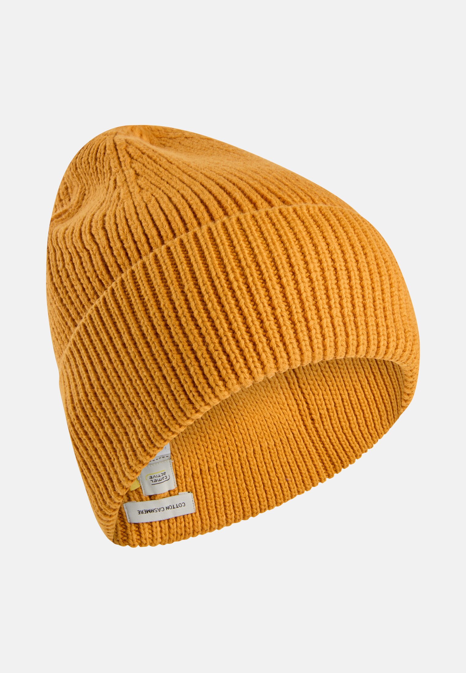 Men Beanie made from a cotton-cashmere blend Yellow frontal front