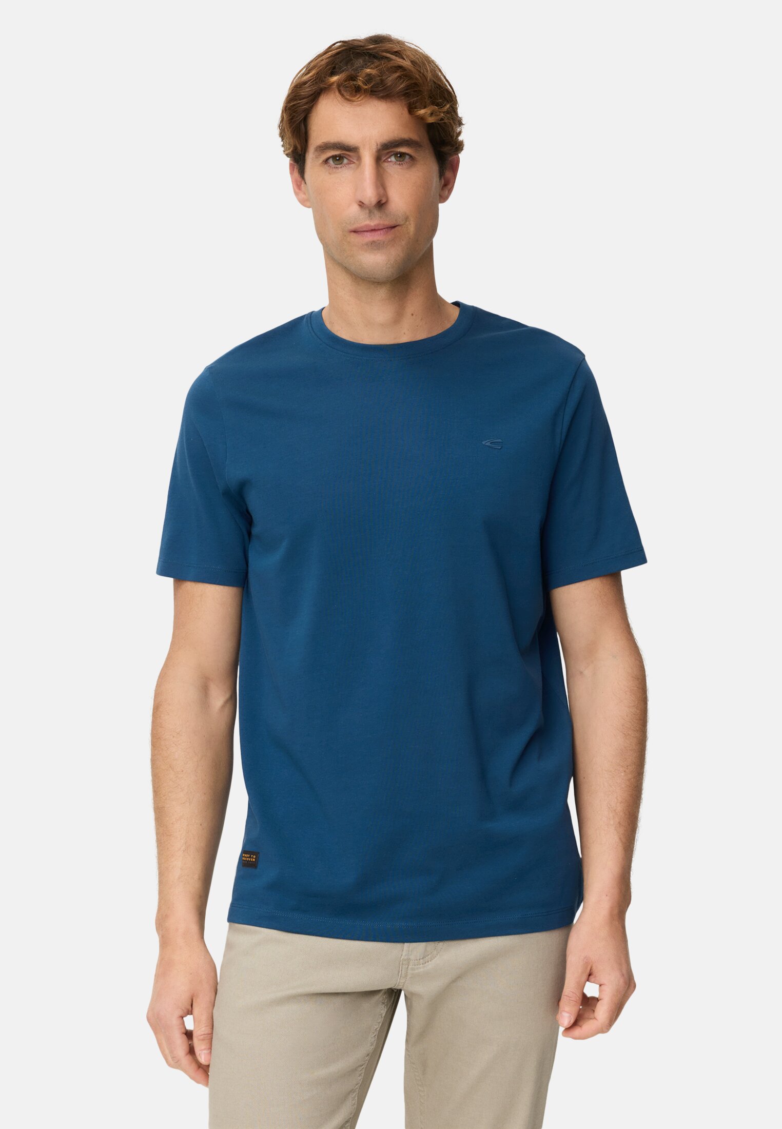 Herren fleXXXactive® T-Shirt mit Rundhalsausschnitt Lyons Blue getragen vorn