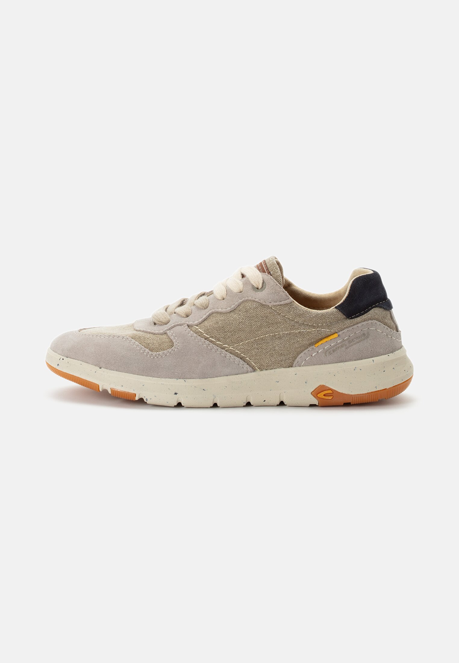 Men Sneakers made of used canvas and split leather Beige frontal front