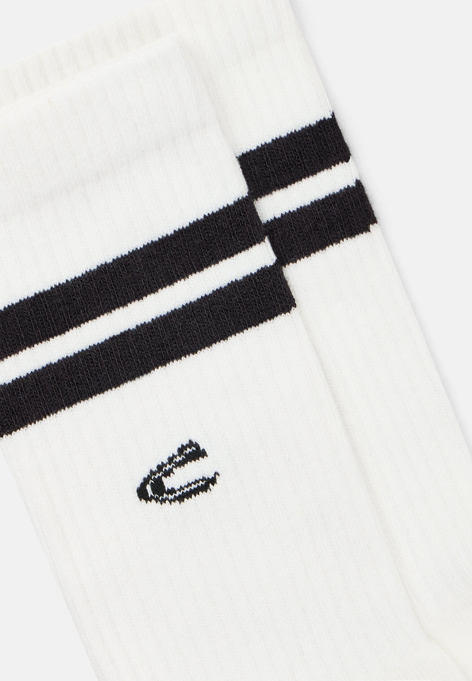 Unisex Pack of 6 unisex socks with a striped design White/Black close back