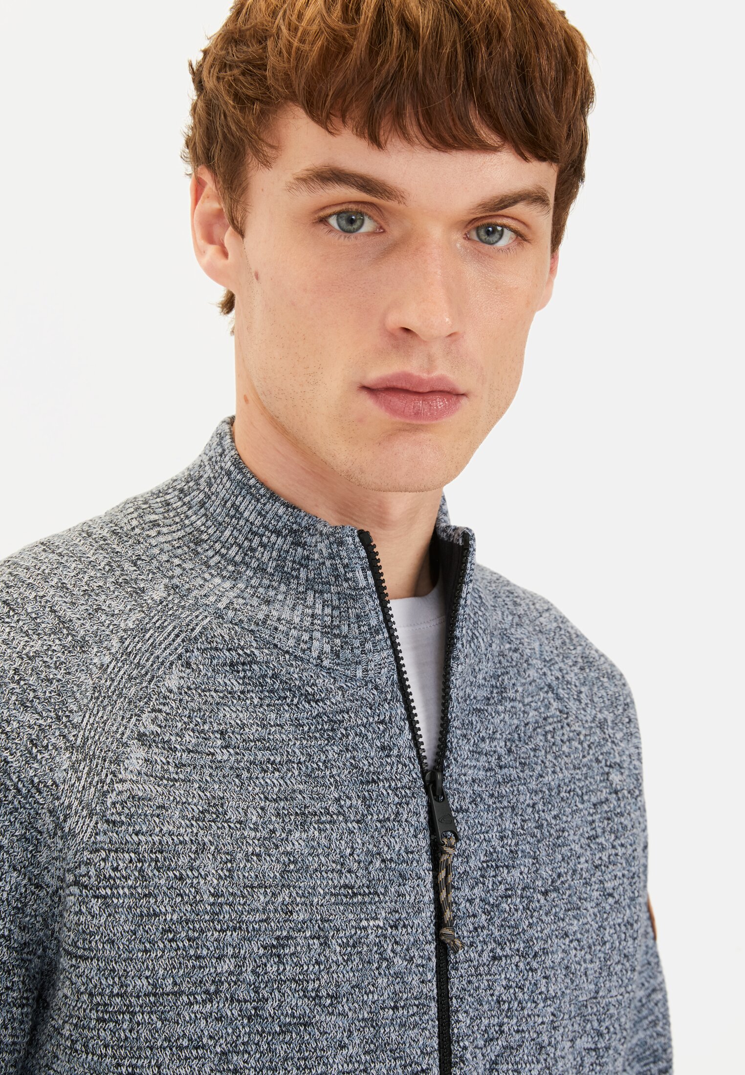 Men Cardigan made from cotton Blue
