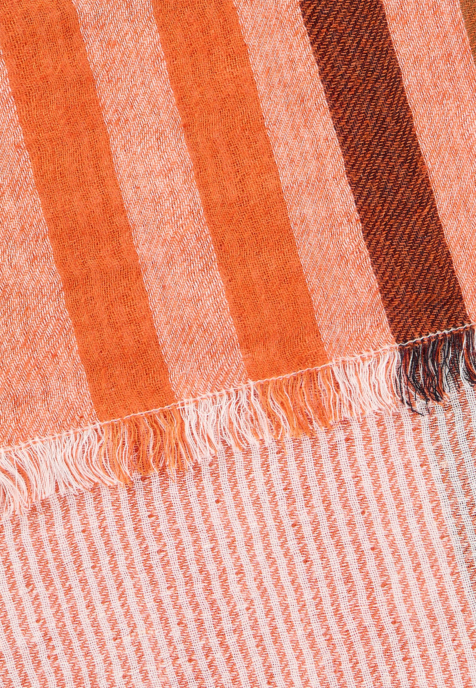 Damen Schal aus Baumwollmix Orange frontal hinten
