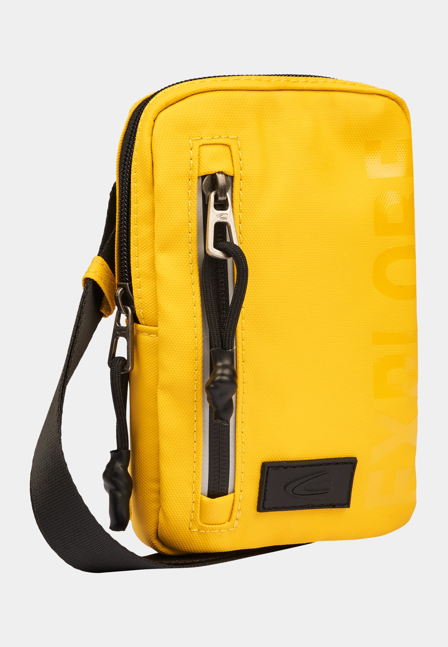 Men Mobile phone bag with reflective details Yellow frontal front