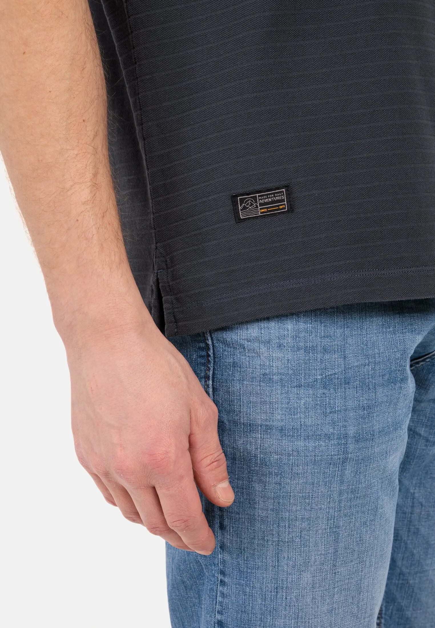 Kurzarm Henley für Herren in Dunkelblau | XL