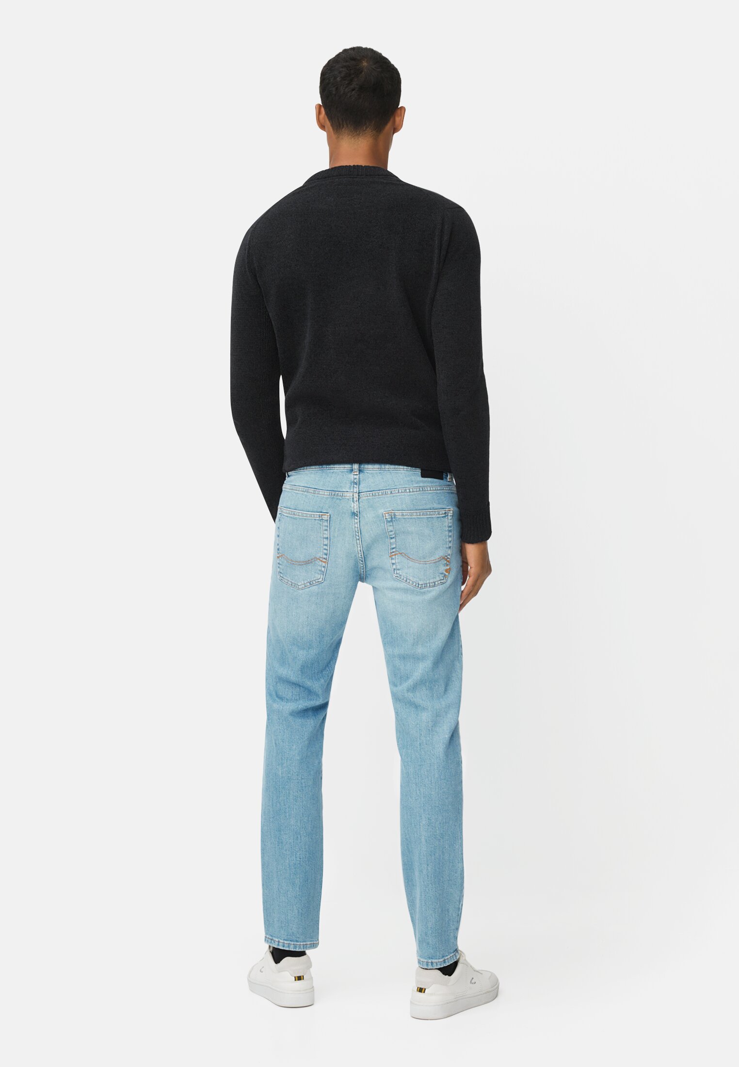 Men 5 Pocket Slim Fit Jeans Light Blue worn back