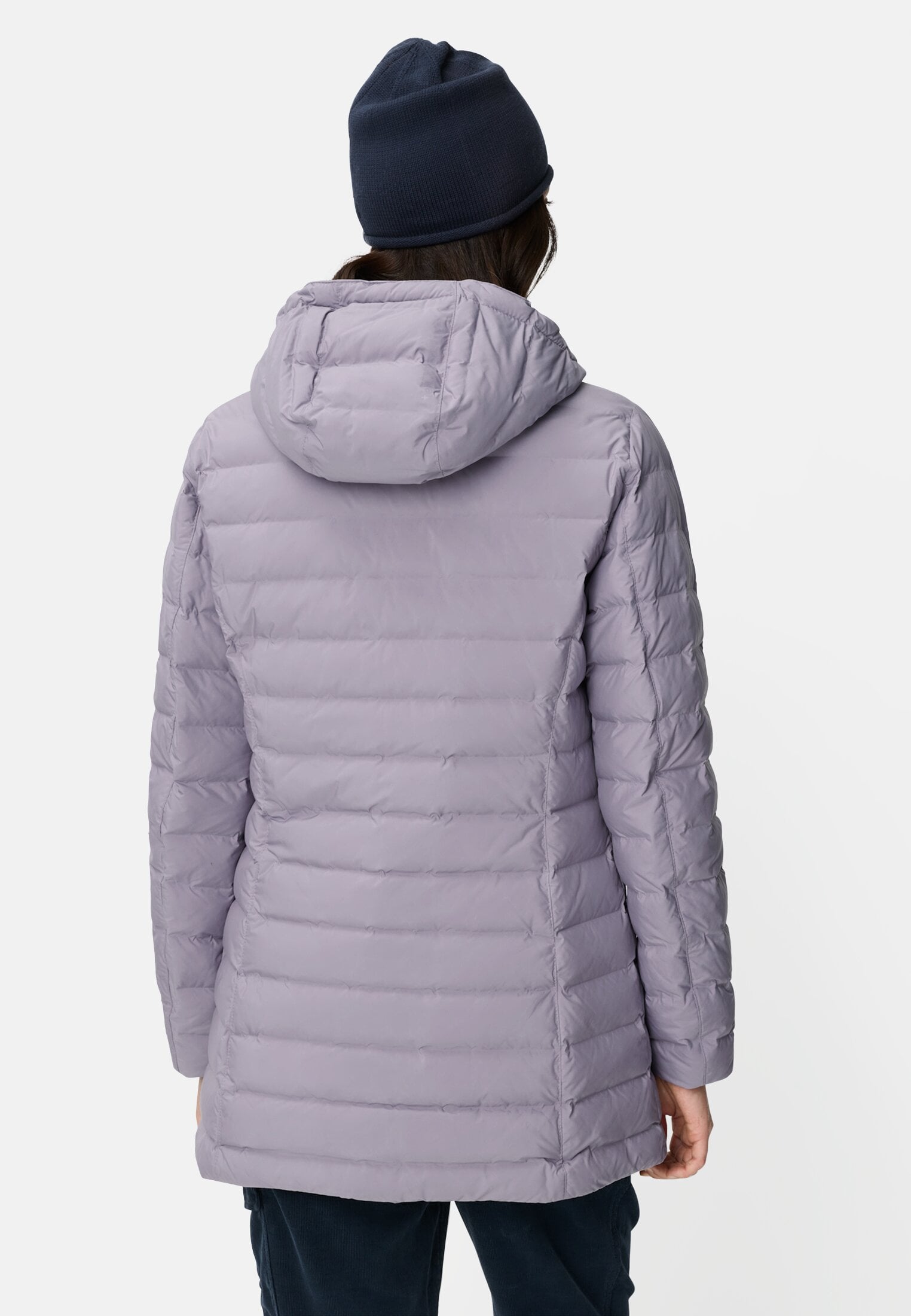 Vrouwen teXXXactive® functionele jas met capuchon Paars gedragen achter