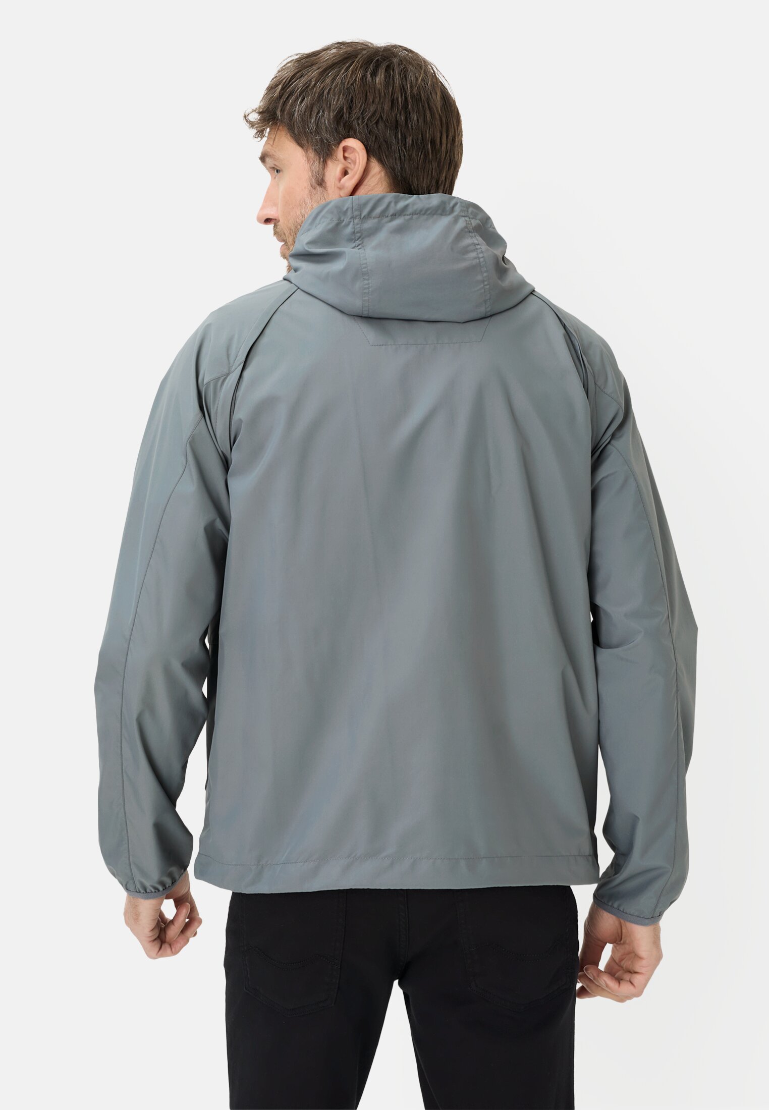 Men Transitional jacket made from particularly lightweight material Grey worn back