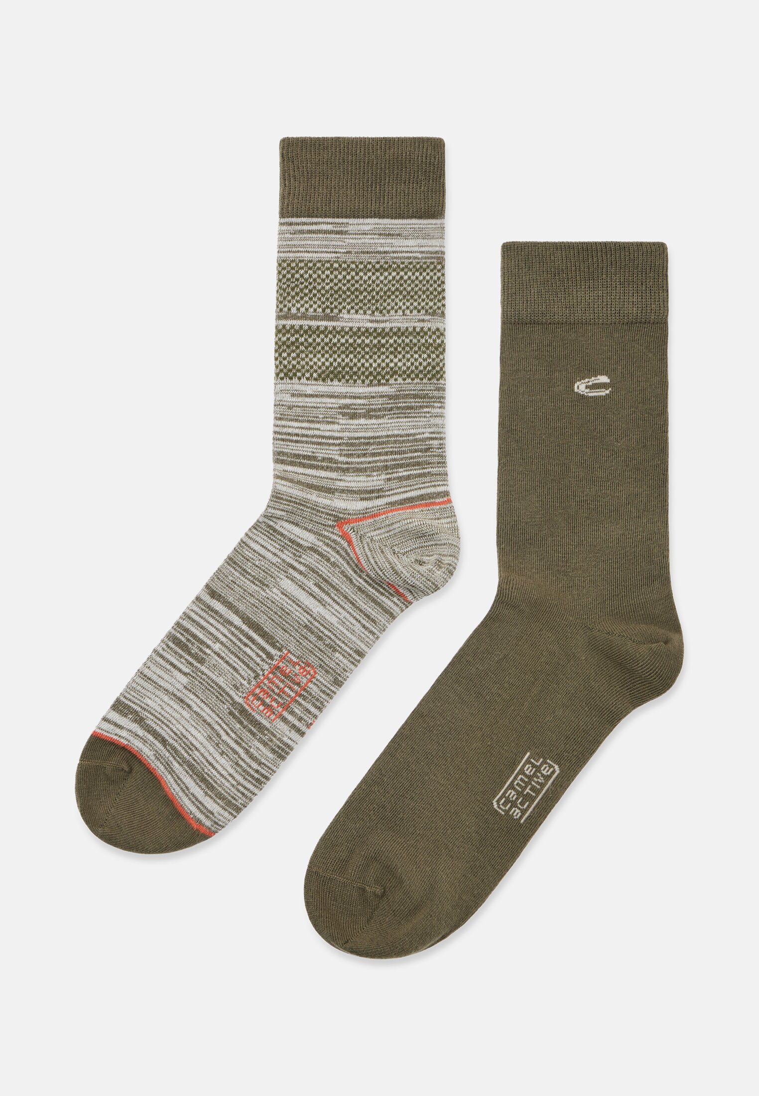 Men Socks in a pack of two, made from a cotton blend Green front close