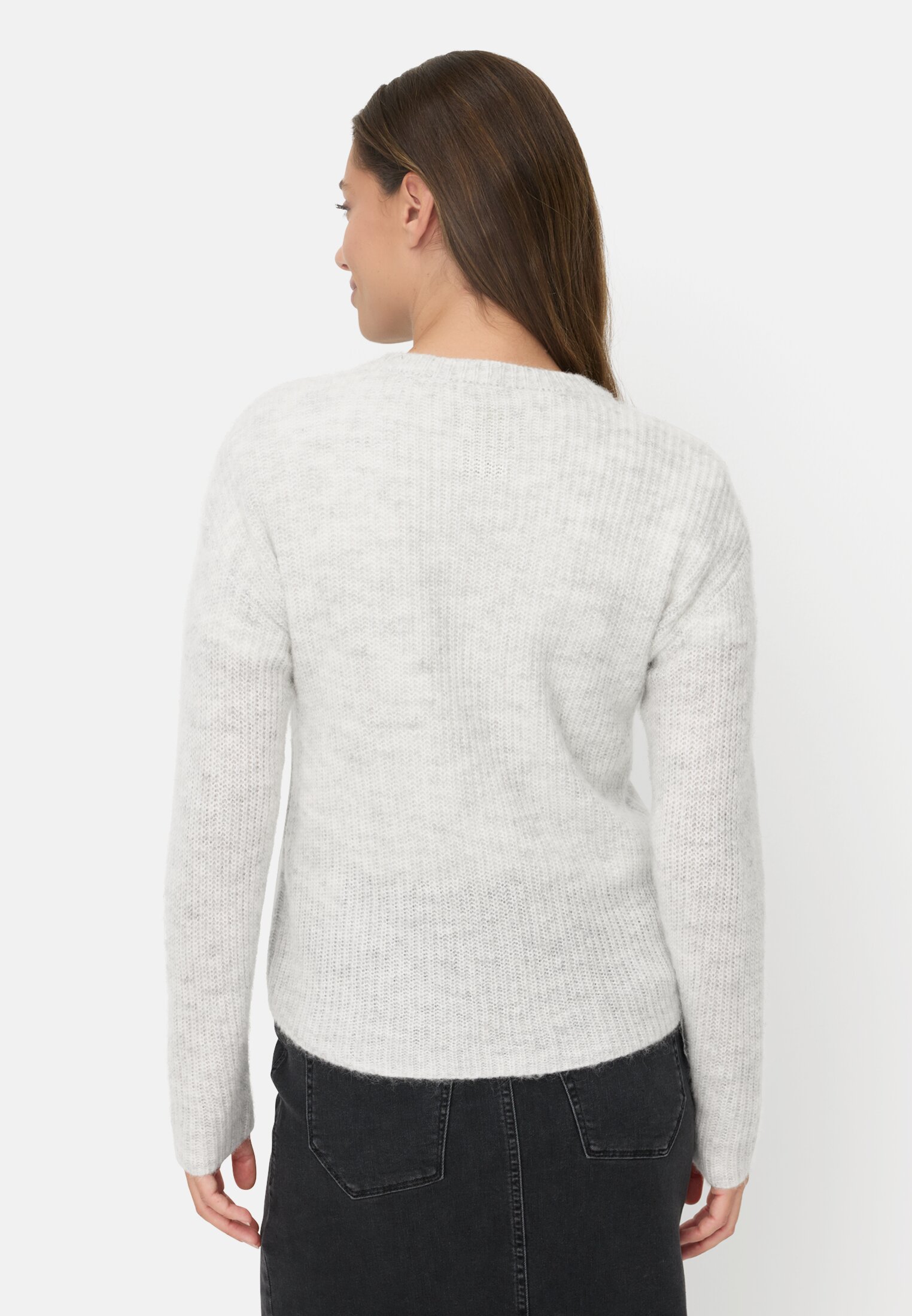 Women Cardigan with straight fit Grey worn back