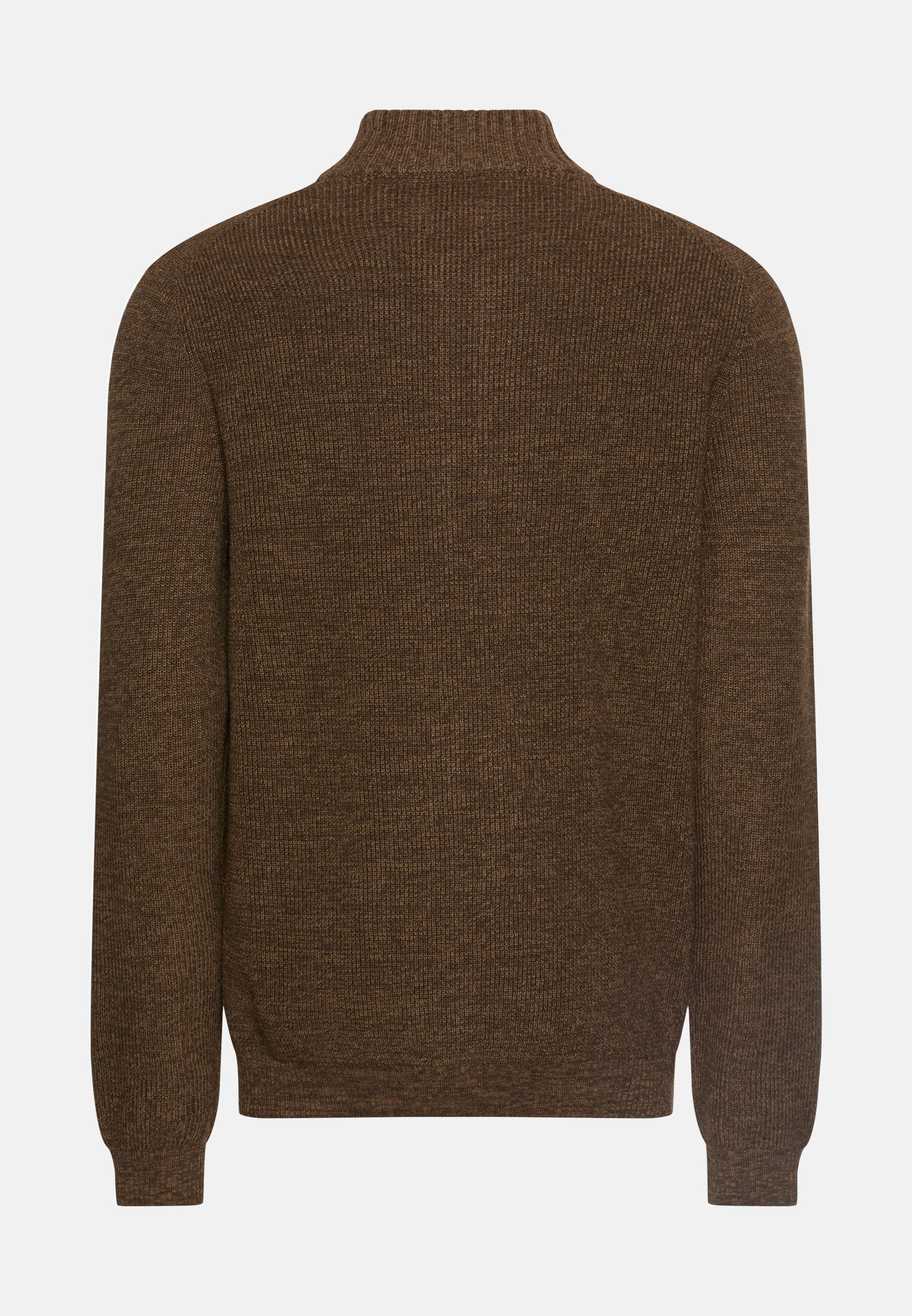 Herren Kerniger Strick-Pullover aus Baumwollgemisch Dunkelbraun frontal hinten