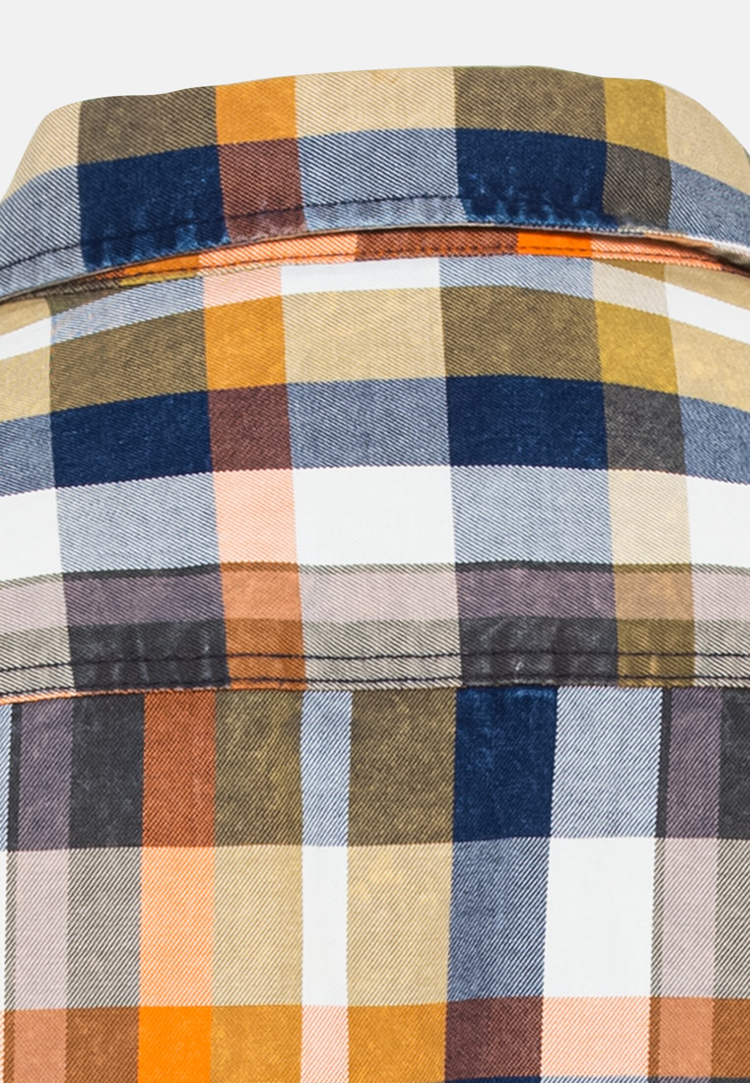 Herren Kurzarmhemd mit Karomuster Oliv Grün hinten nah