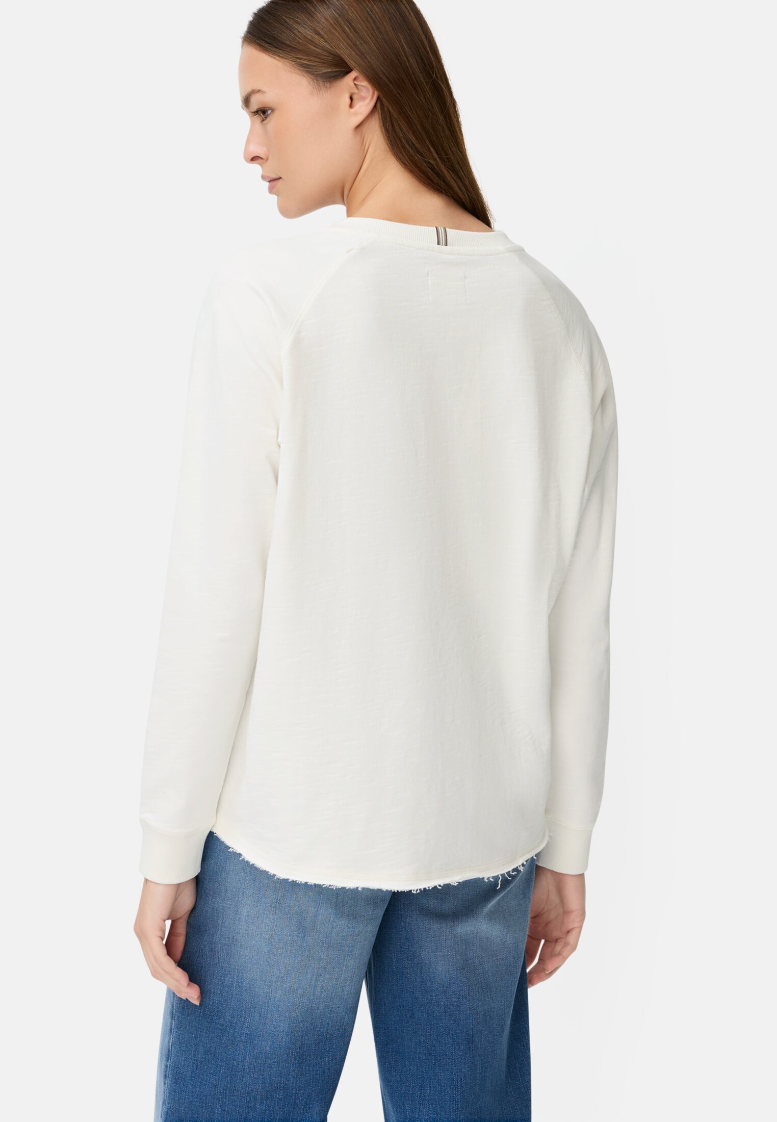 Women Sweatshirt with raglan sleeves Milk white worn back