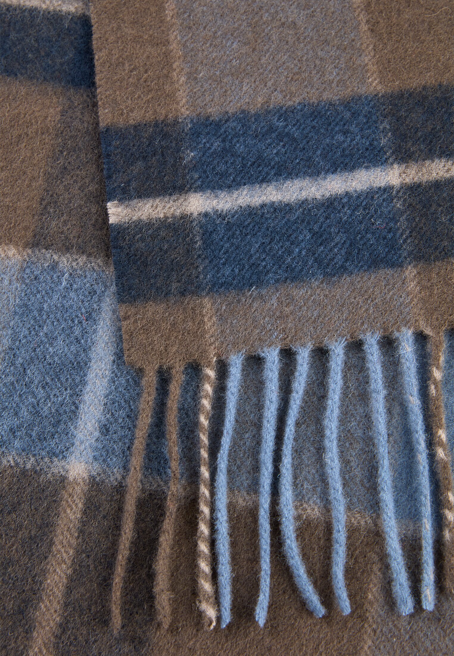 Heren Wollen sjaal met warmtefunctie Steenblauw front dichtbij