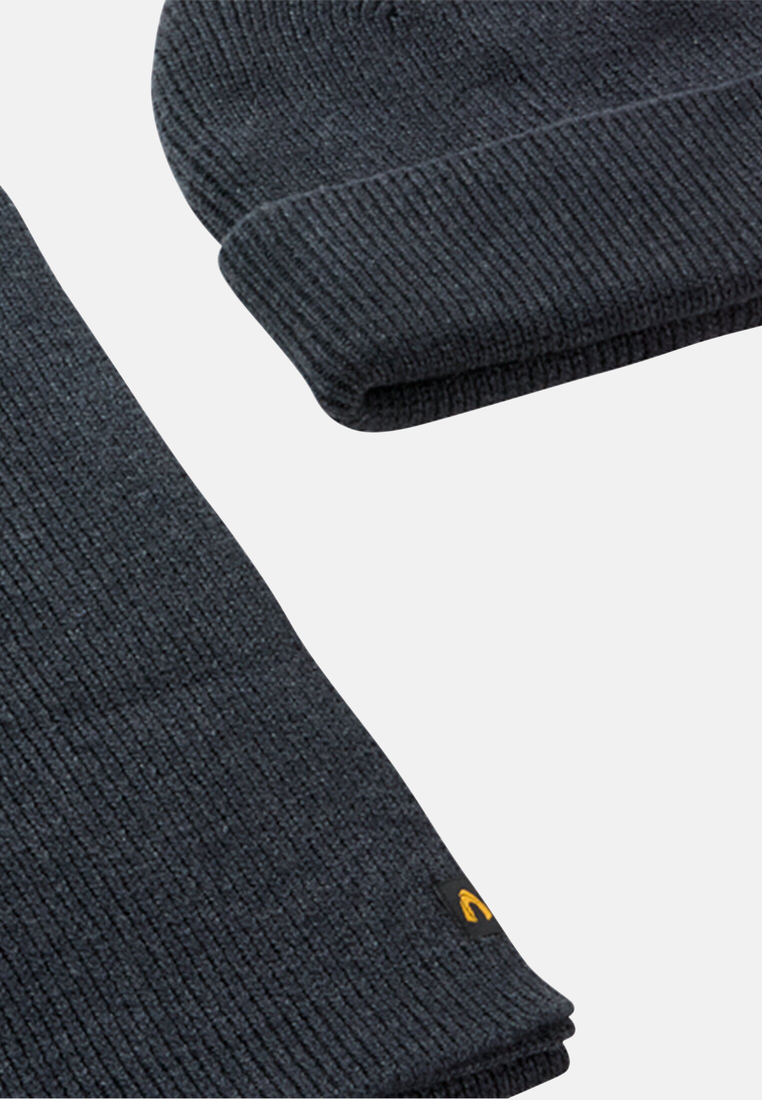 Men Gift set with hat and knitted scarf Navy blue front close