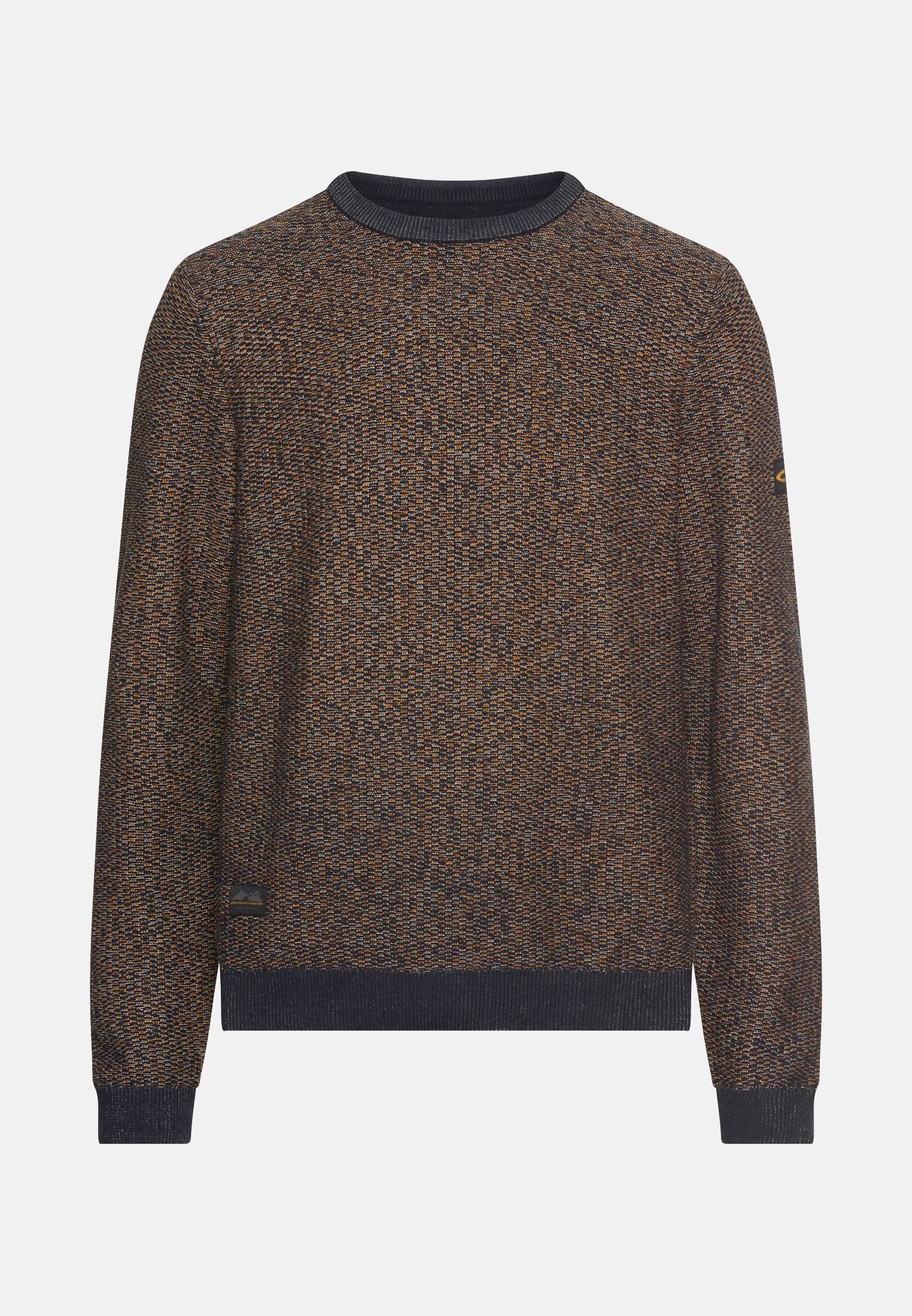 Herren Strickpullover mit Rundhalskragen Gelb frontal vorn