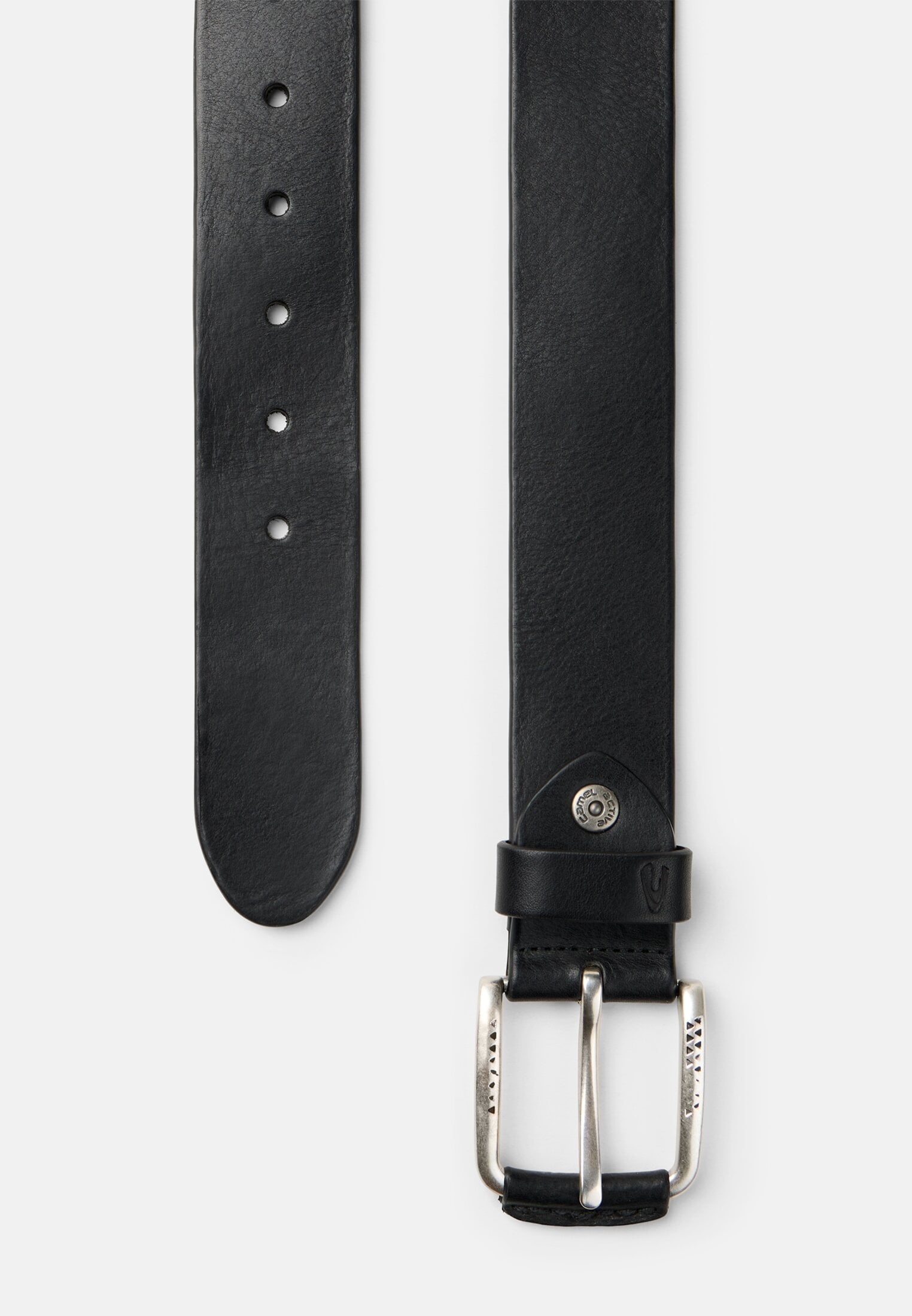 Herren Ledergürtel mit verstellbaren Details Schwarz frontal hinten