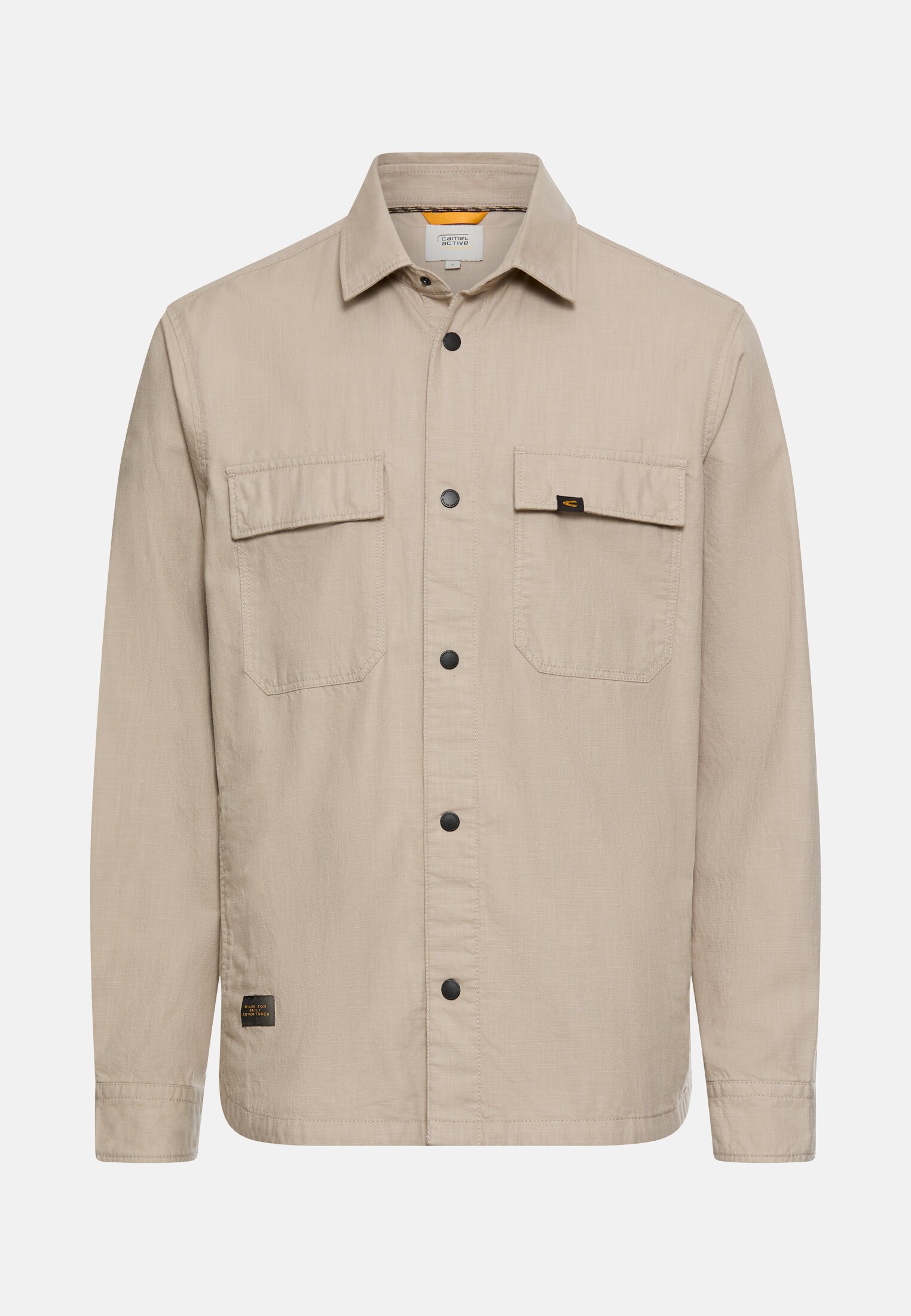 Men Overshirt with pockets Beige frontal front