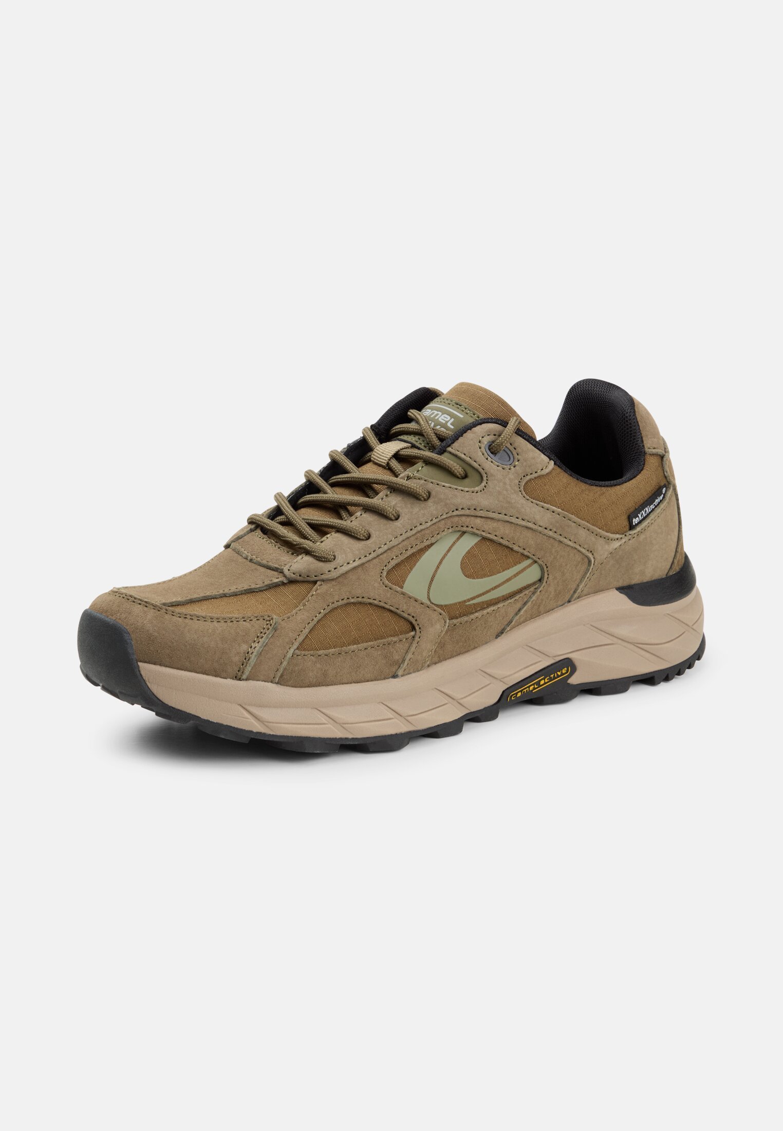Men Sneakers made of nubuck leather brown frontal back
