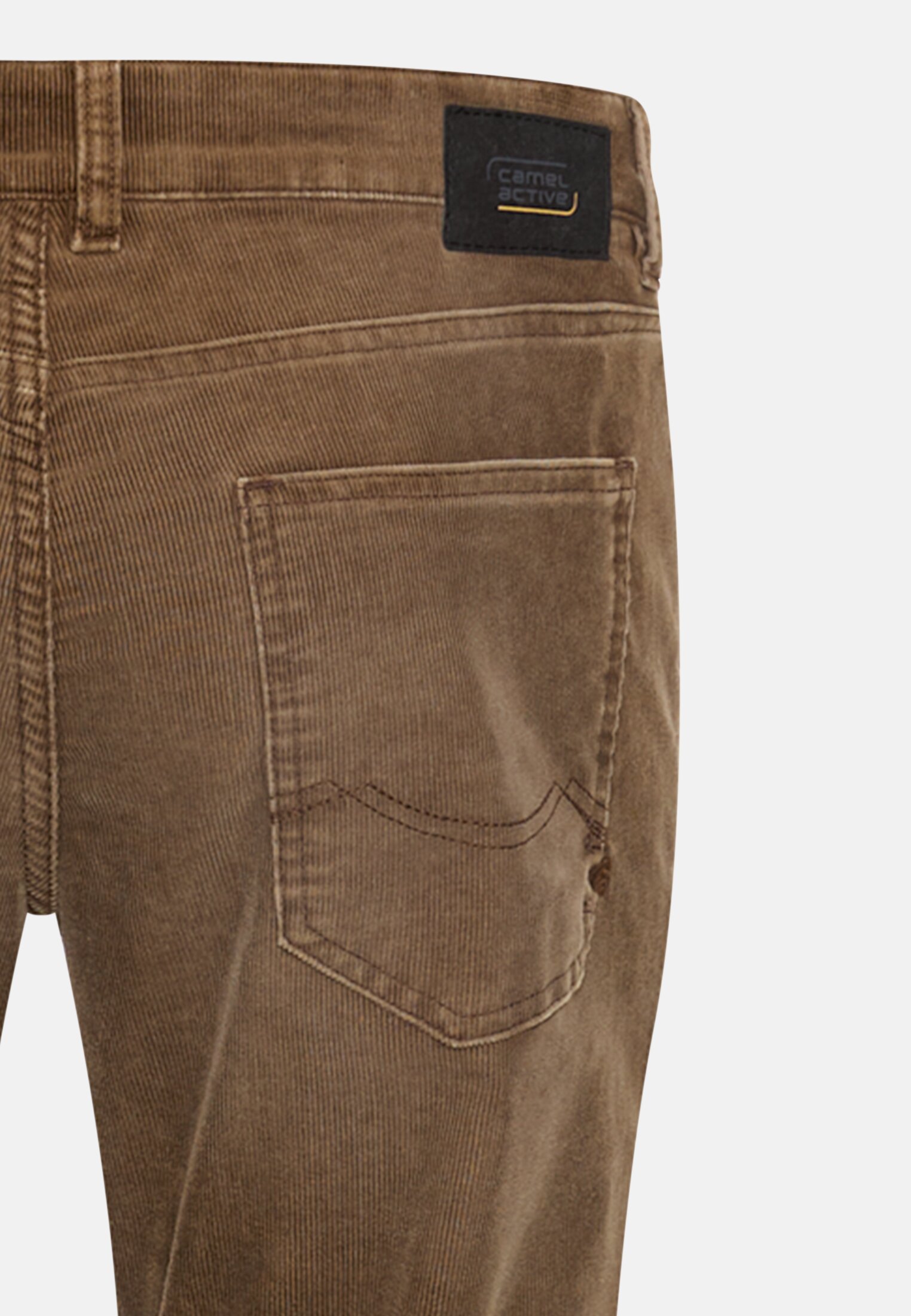 Men Slim Fit 5-pocket trousers Sepia brown close back