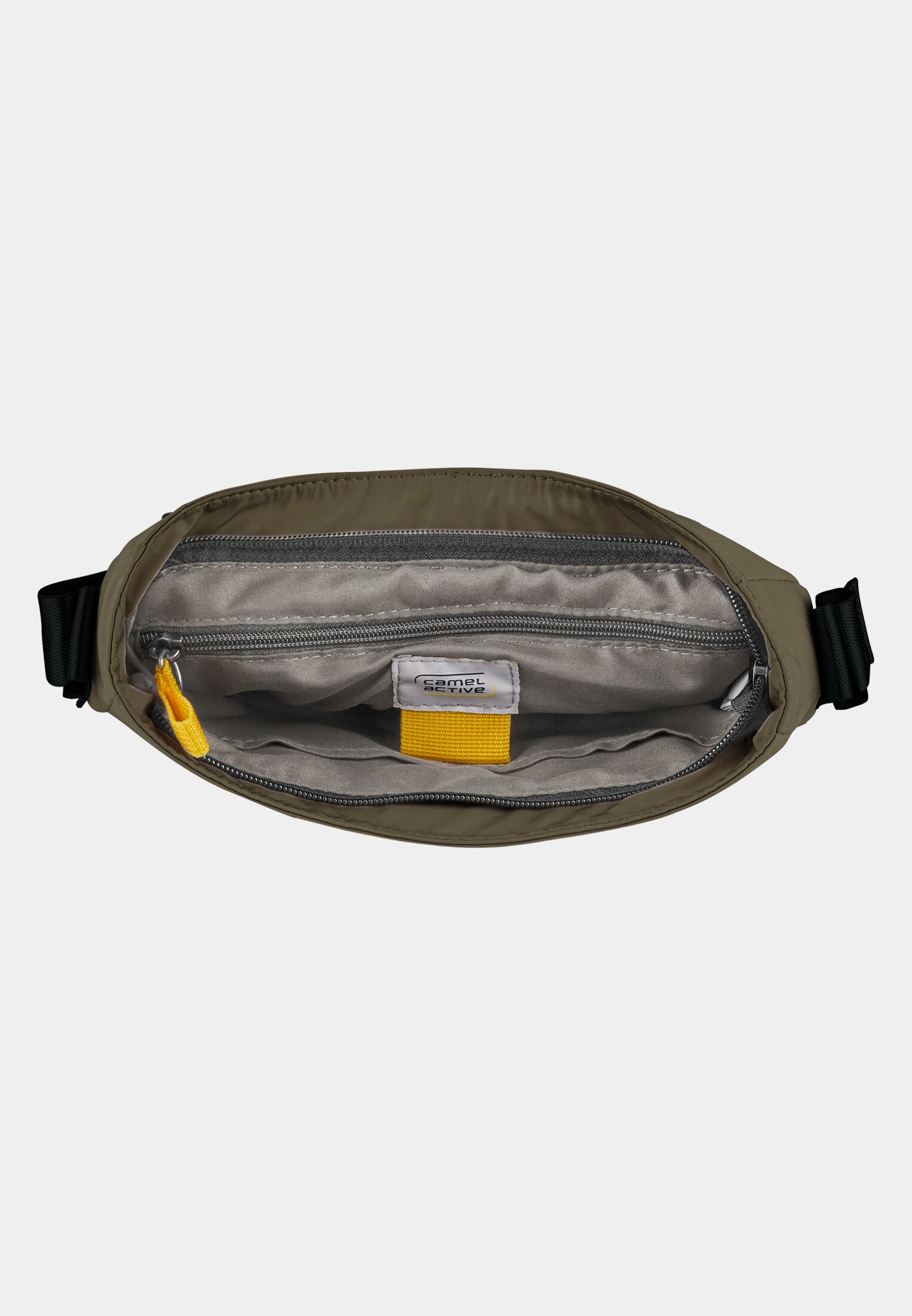Herren TERRA Cross Bag aus recyceltem Nylon Khaki vorne nah