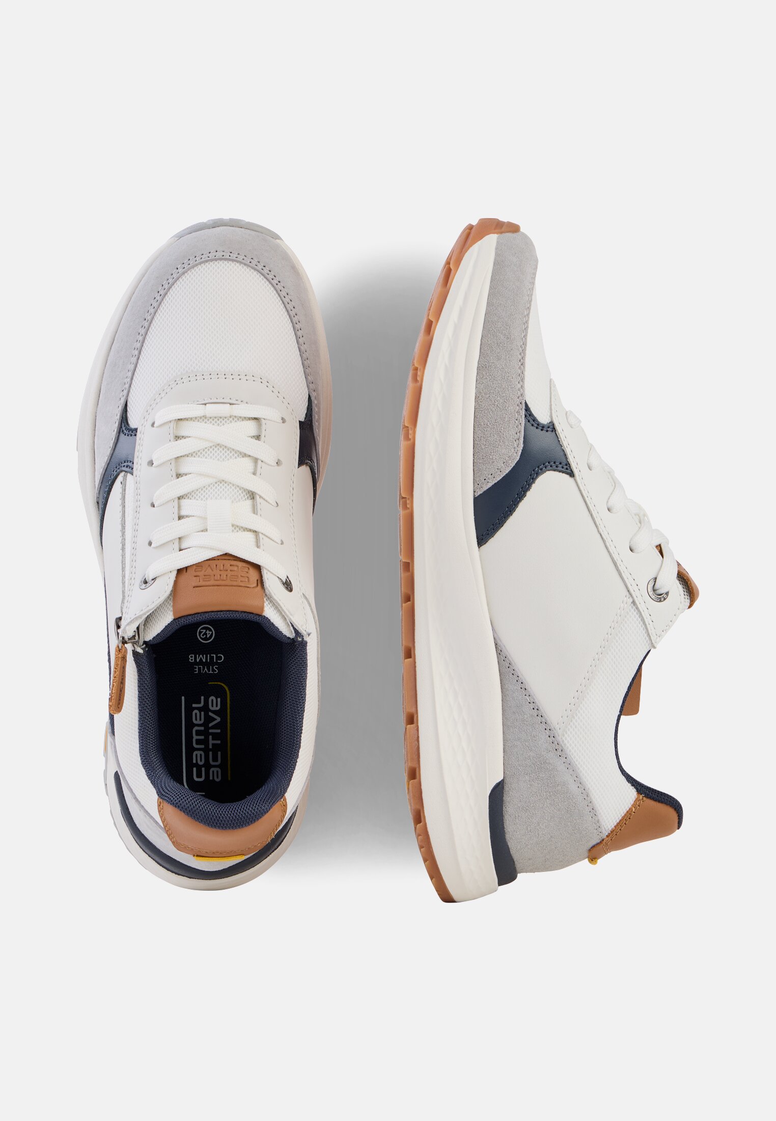 Herren Sneaker mit Seitenzipper weiß frontal oben