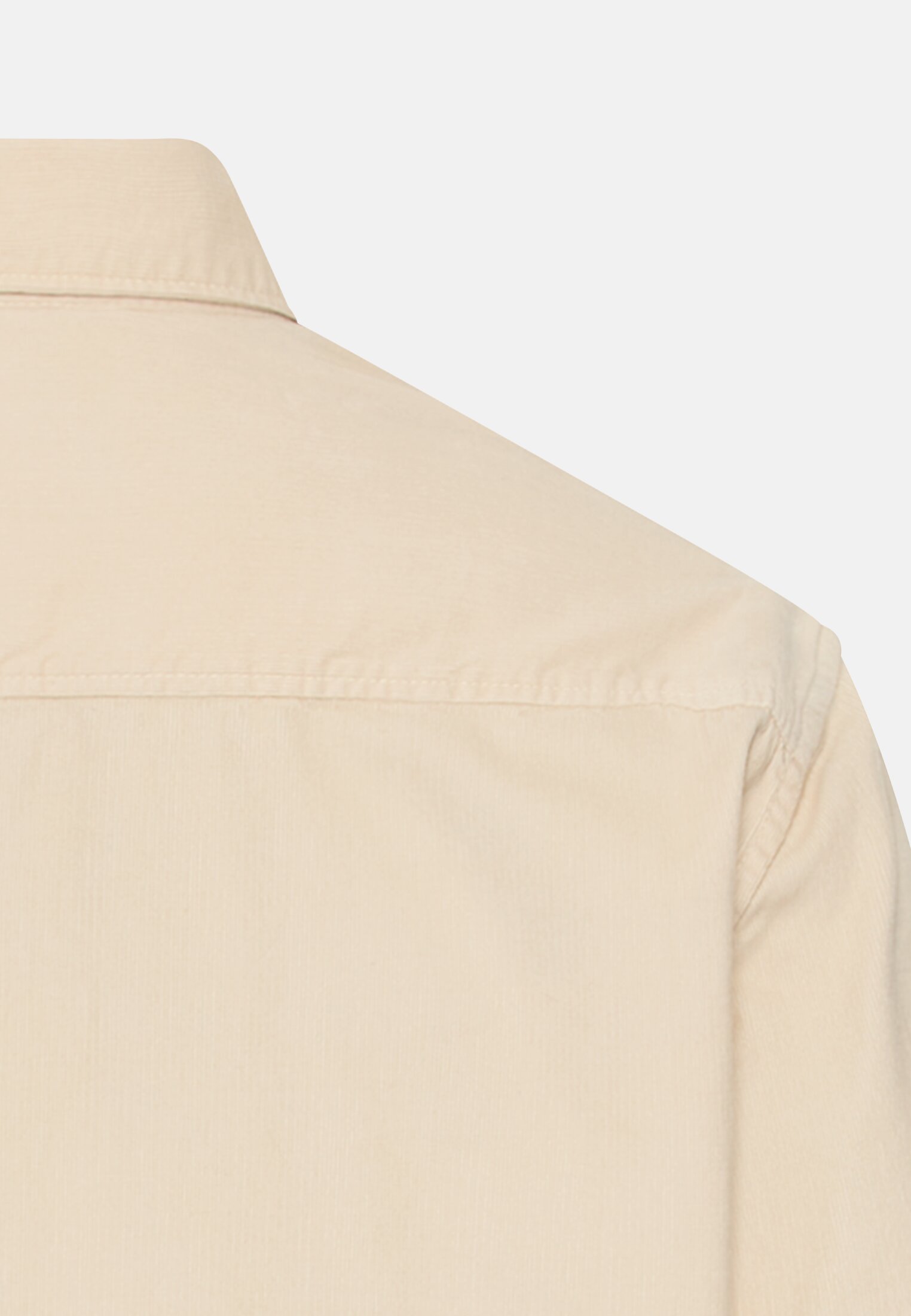 Herren Langarm Shirt mit Button-Down-Kragen und Brusttasche Hafer hinten nah