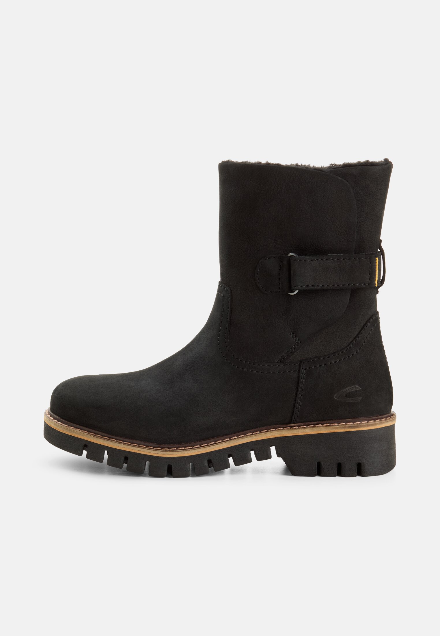 Damen Schlupfschuh mit robuster Gummisohle Schwarz frontal vorn