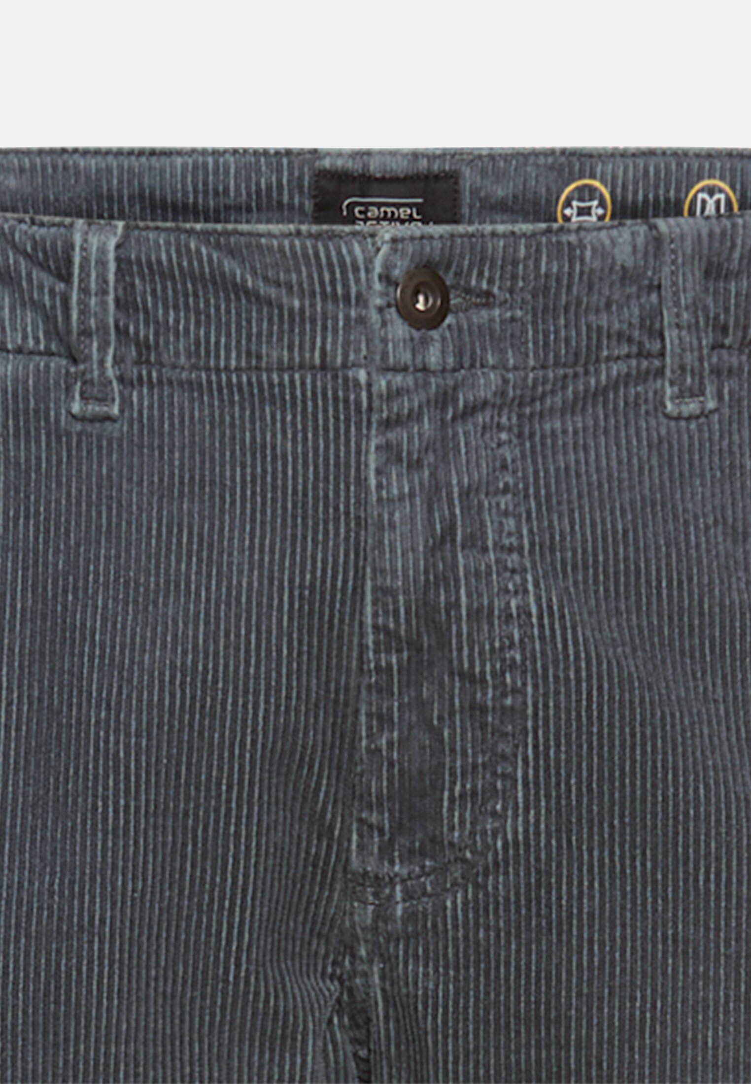 Herren Regular Fit Chino Hose aus Cord Tintenblau vorne nah