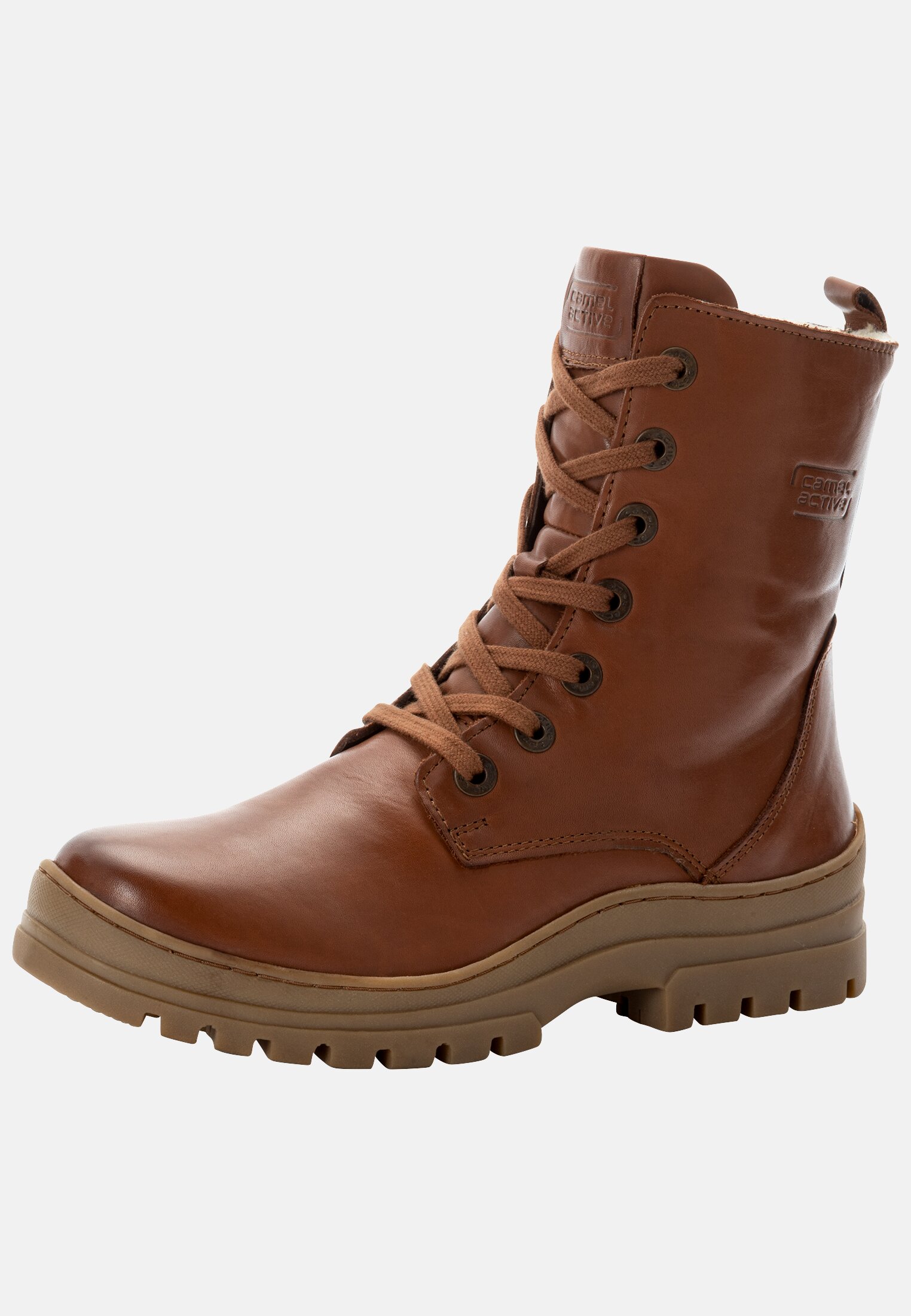 MI_CAEM302-0100-410_2G-00 Women Lace-up boot made from cowhide Brown frontal back