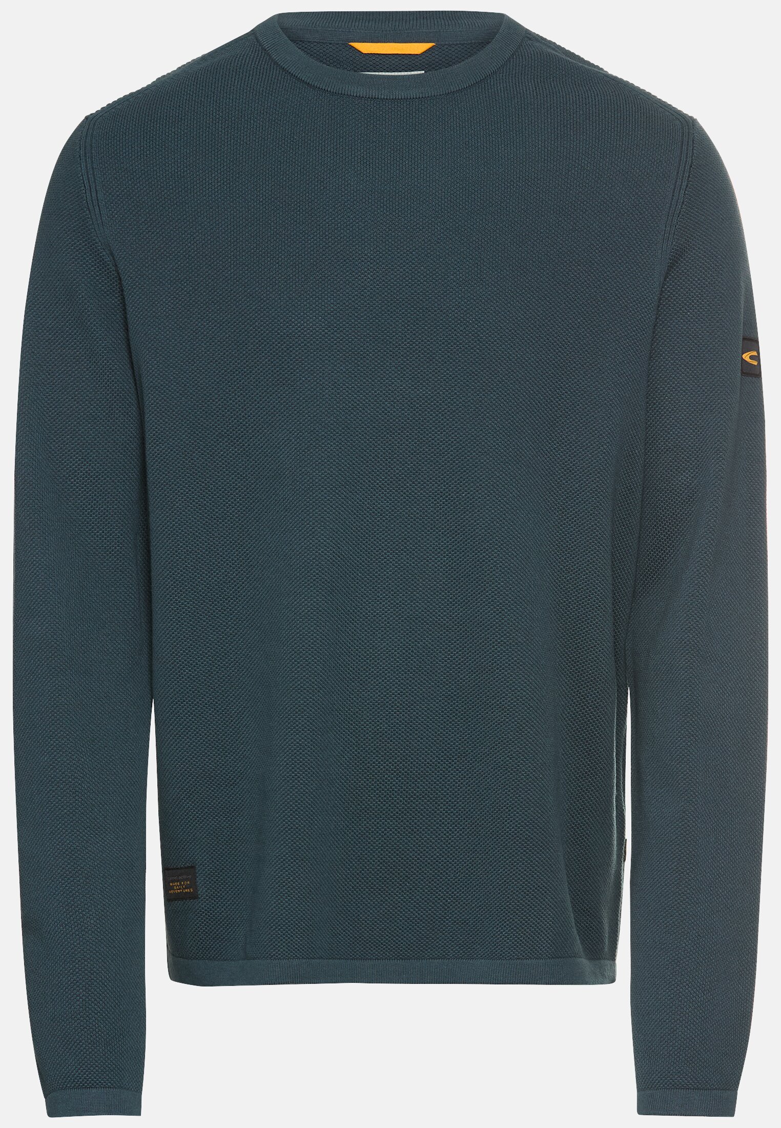 Herren Pullover aus reiner Baumwolle Tintenblau frontal vorn