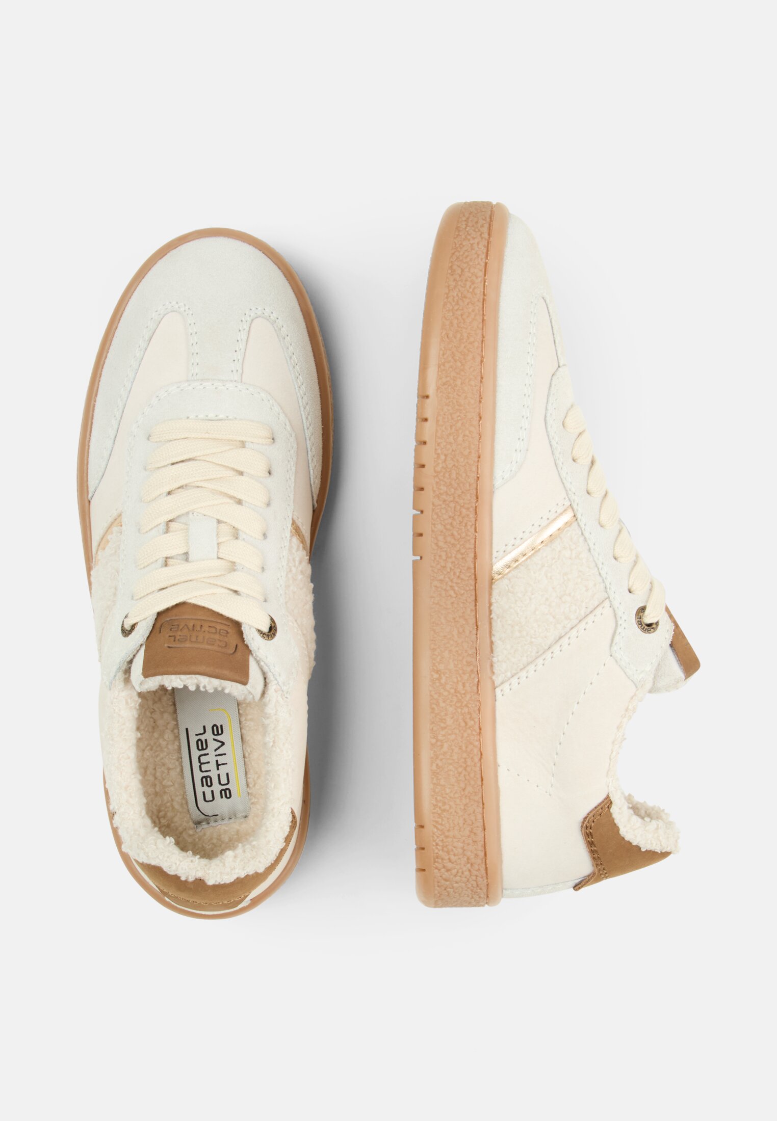 Damen Sneaker mit warmem Innenfutter Beige frontal oben