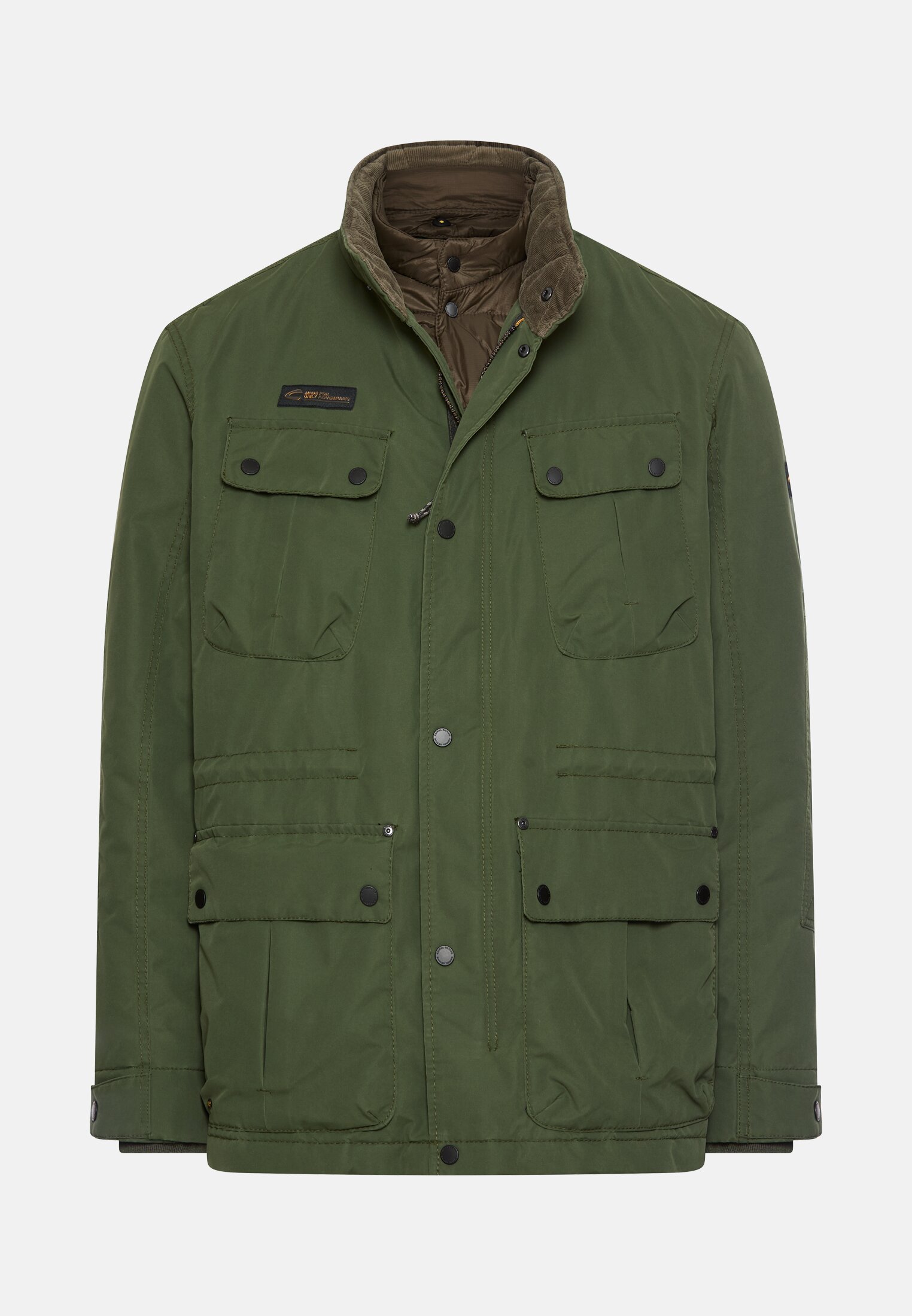Herren Field Jacket mit verstallbarem Bund Blattgrün frontal vorn