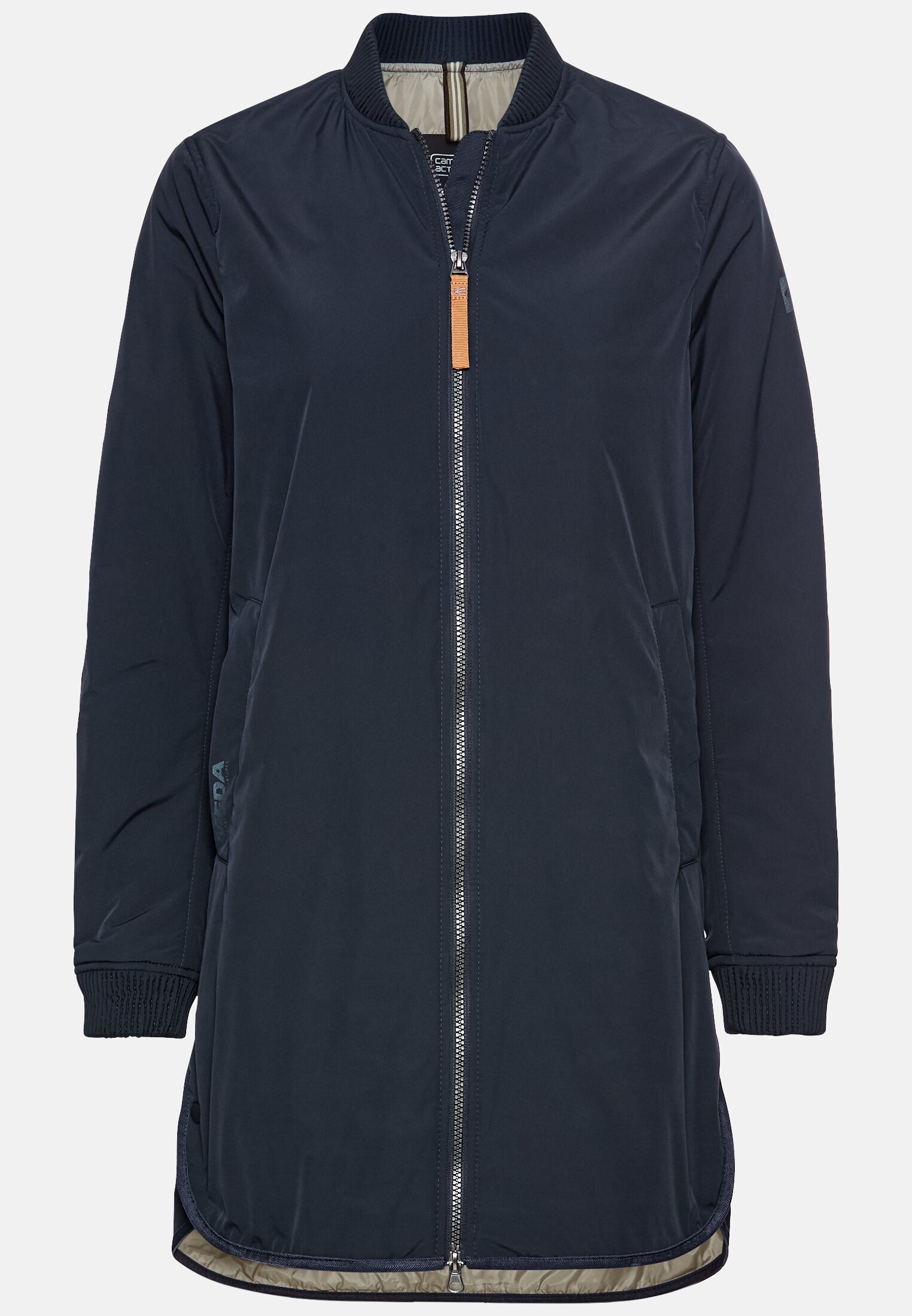 Women Recycled polyester coat Navy frontal front