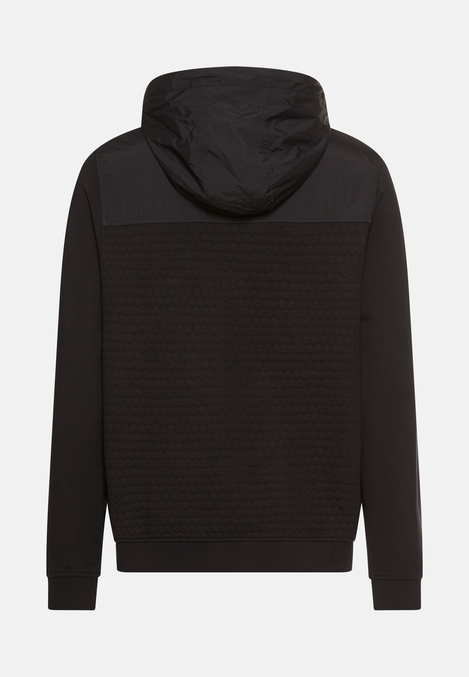 Herren Sweatjacke mit Kapuze Schwarz frontal hinten