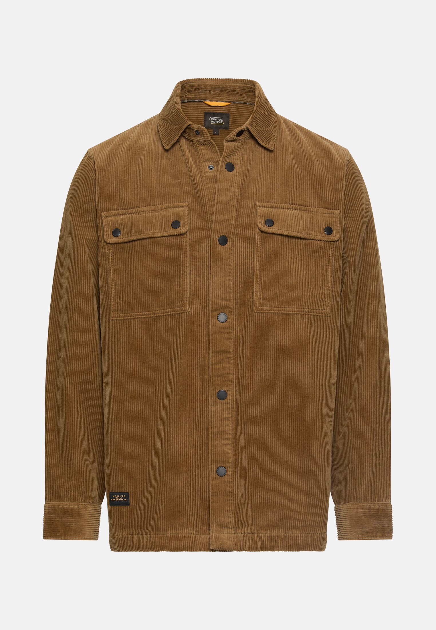 Men Cord overshirt made of 100% cotton Sepia brown frontal front