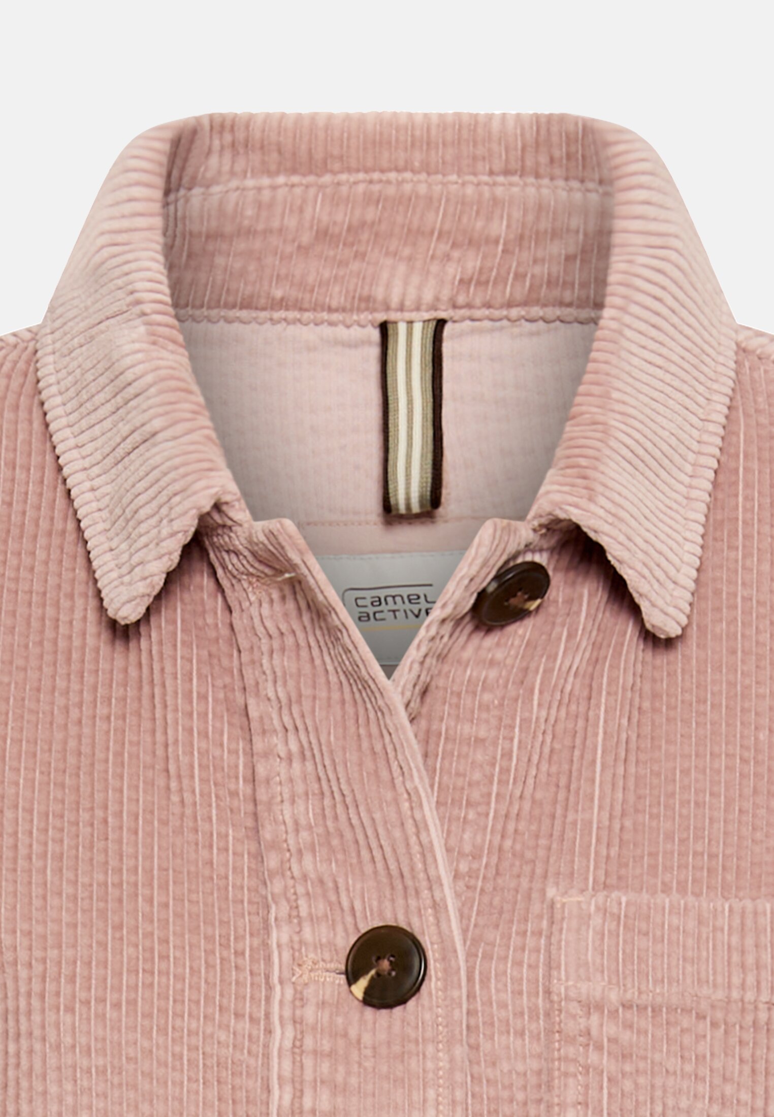 Damen Indoor Blazer mit Taschen Dunkles Lilarosa vorne nah