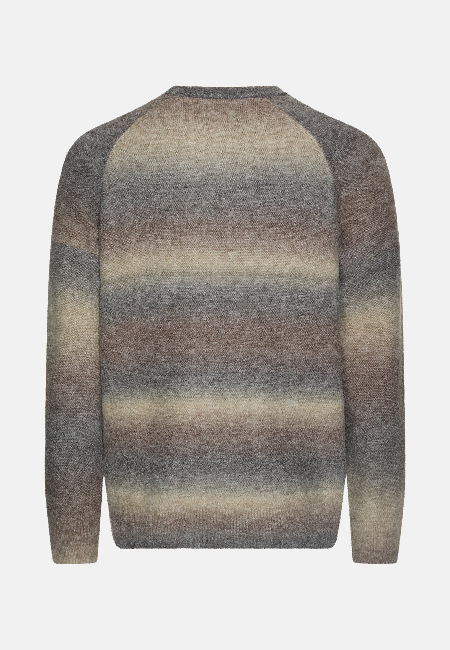 Herren Leichter Pullover mit Raglanärmeln Graugrün frontal hinten