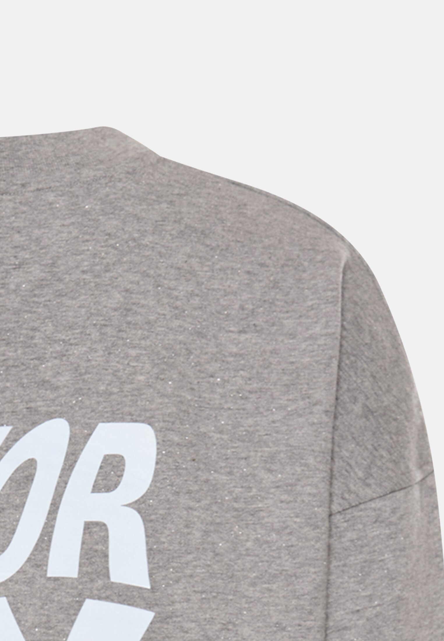 Damen Oversized Sweatshirt mit Rückenprint Grau hinten nah