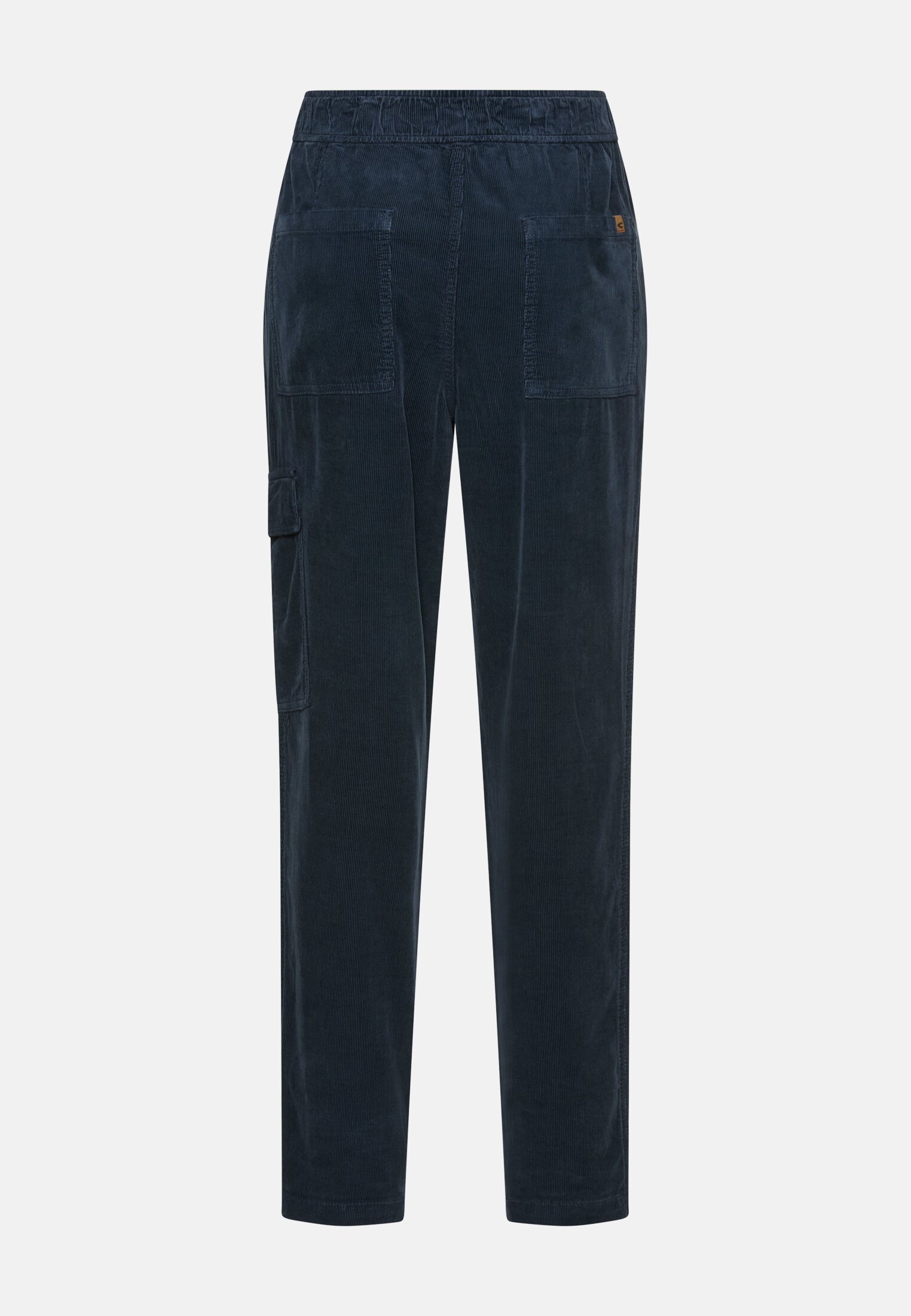 Women Cargo pants made of pure cotton Midnight Blue frontal back