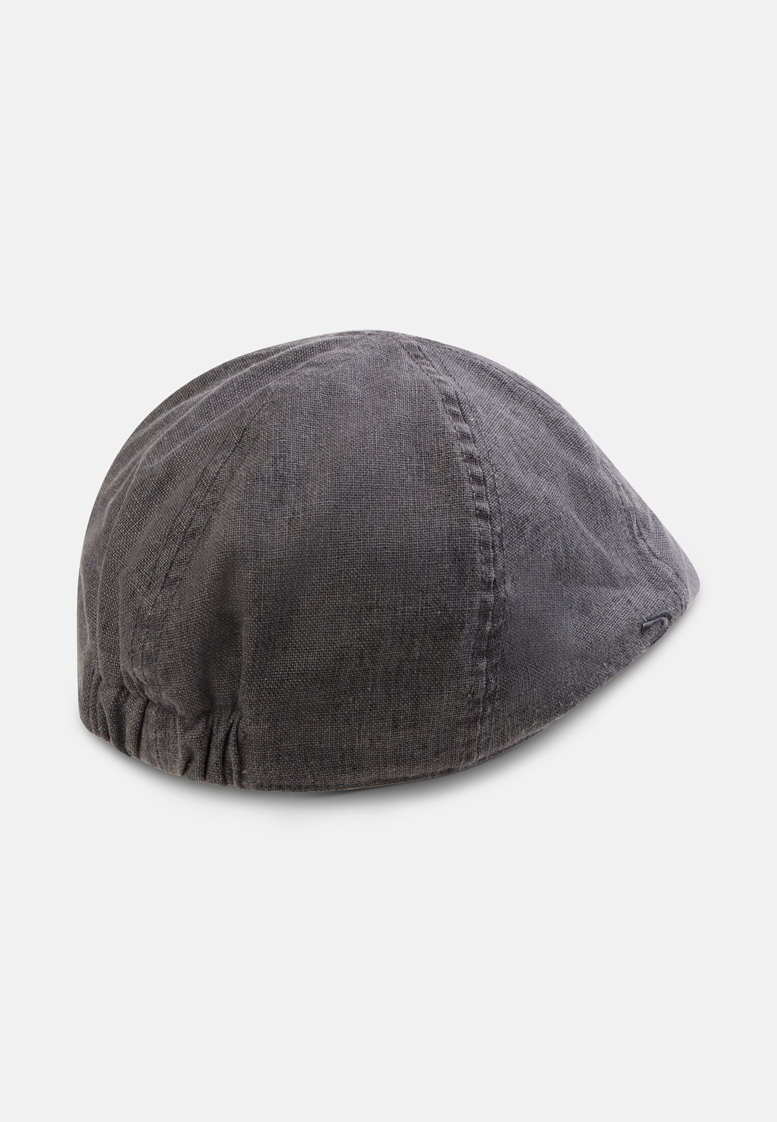 Herren Flat Cap aus Leinen-Mix Dunkelblau frontal hinten