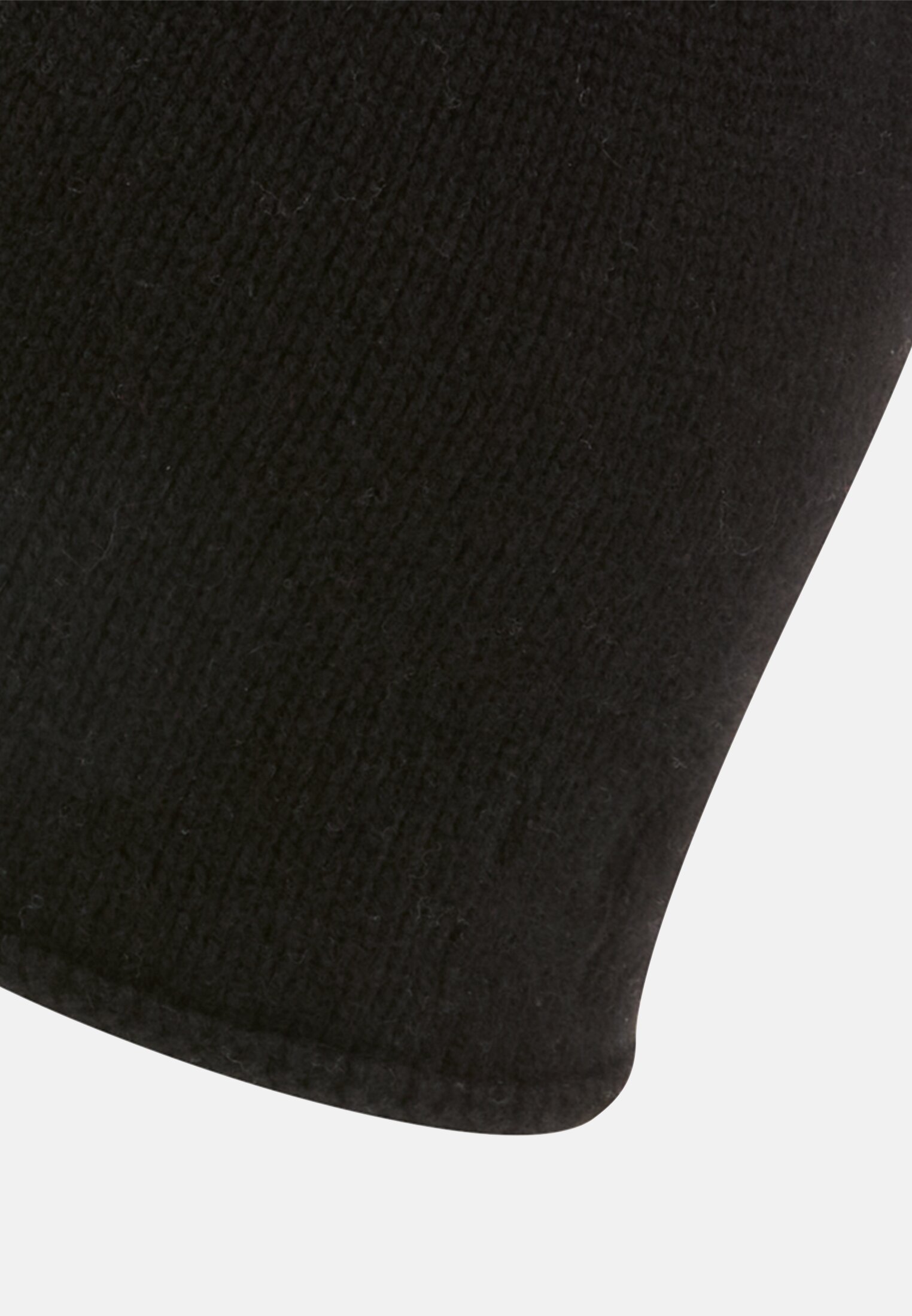 Damen Beanie aus reinem Kaschmir Schwarz hinten nah