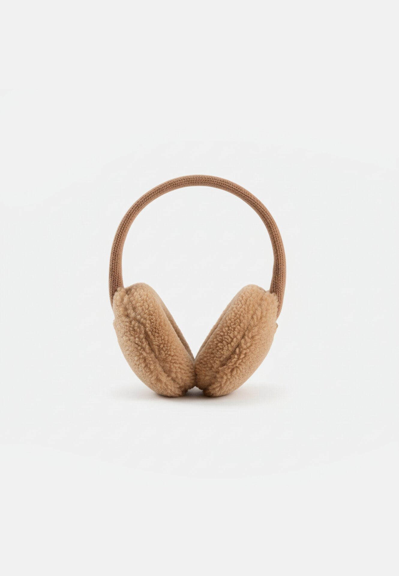 Women Earmuffs with adjustable headband Caramel front close