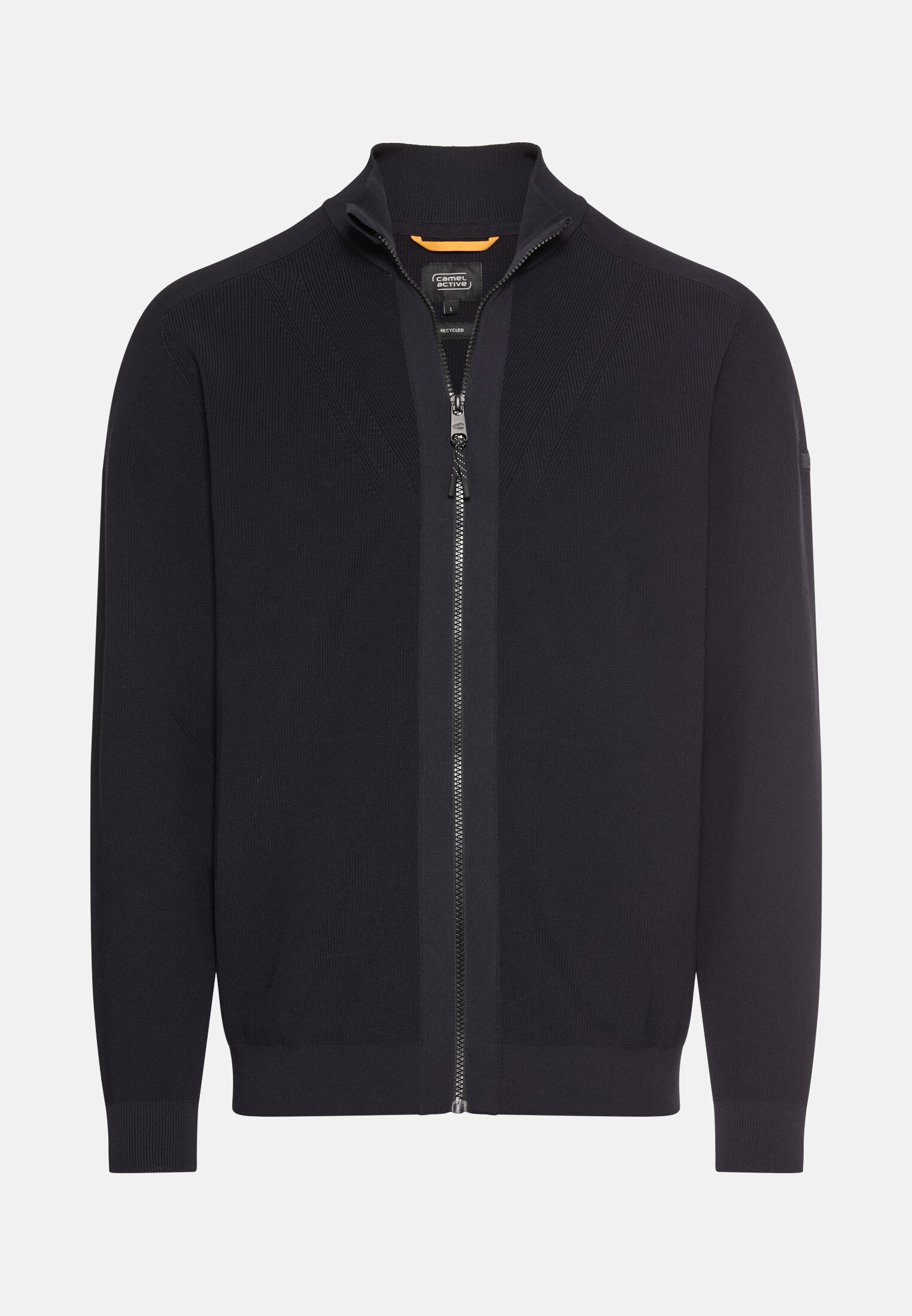 Herren fleXXXactive® Strickjacke aus besonders leichtem Material Navyblau frontal vorn