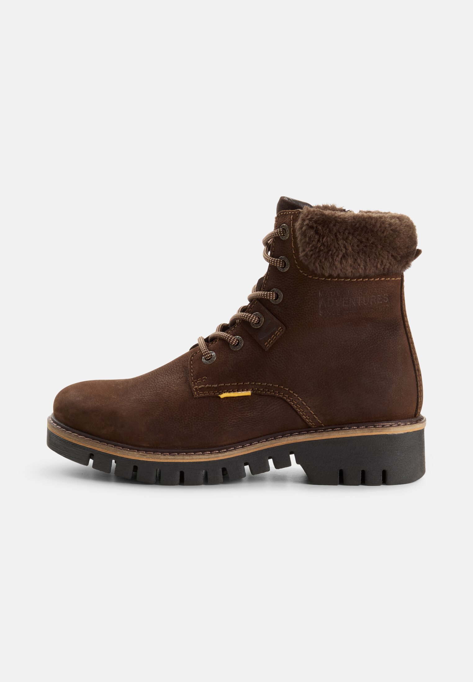 Damen Lederschuh mit Seitenzipper Braun frontal vorn