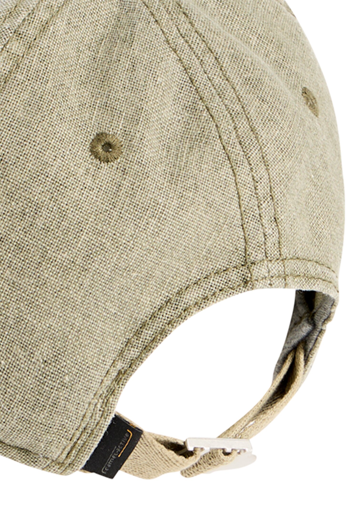 Heren Pet in katoen-linnenmix Olijfgroen achter dichtbij